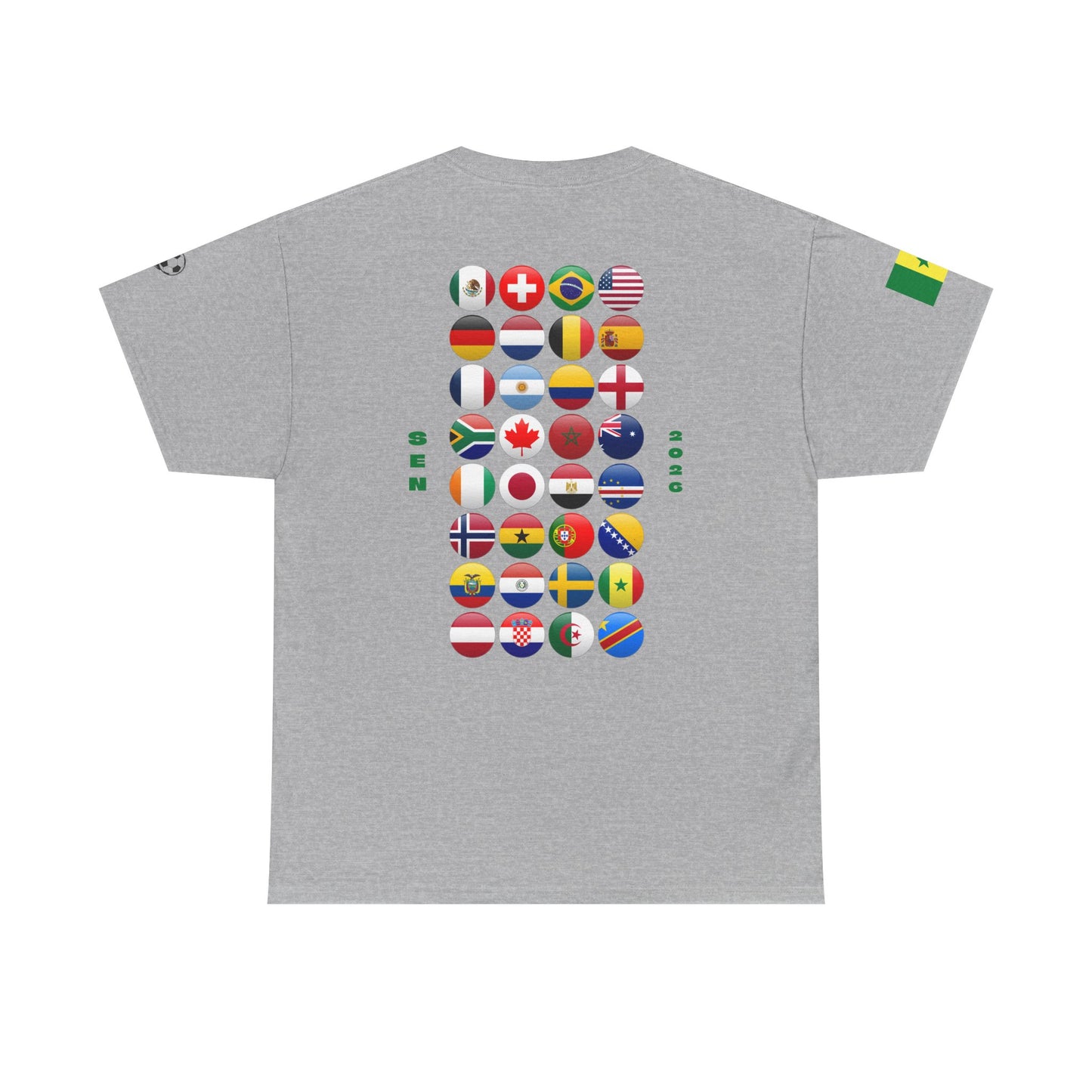 Senegal Football T-Shirt - Unisex Senegal Soccer Fan Tee with Flag (2026)