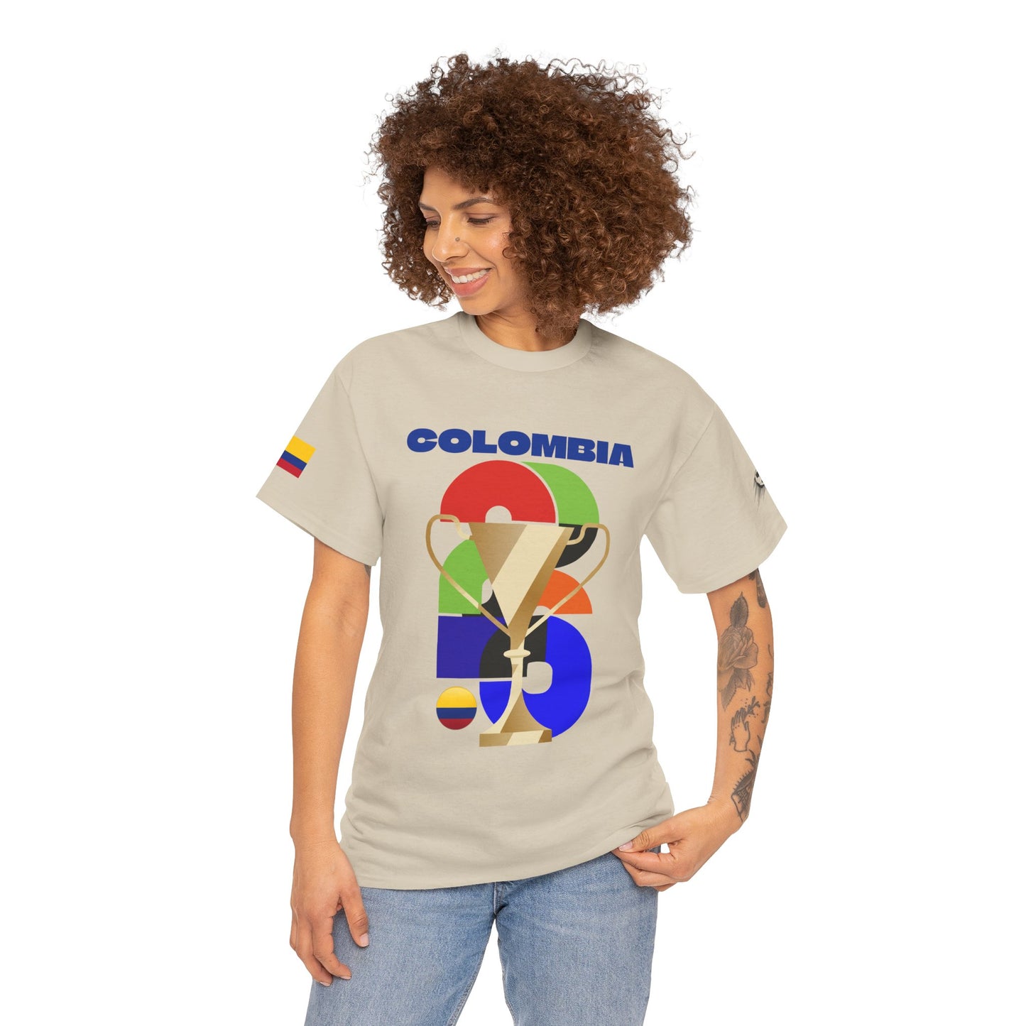 Colombia Football T-Shirt - Unisex Colombia Soccer Fan Tee with Flag (2026)