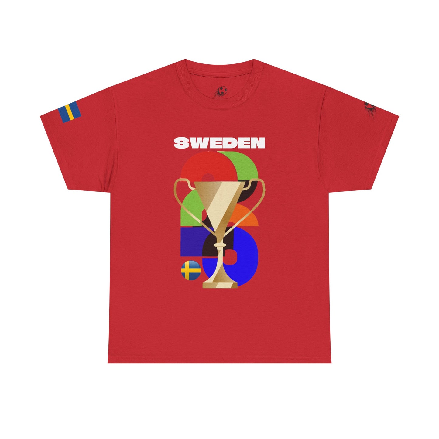 Sweden Football T-Shirt - Unisex Sweden Soccer Fan Tee with Flag (2026)