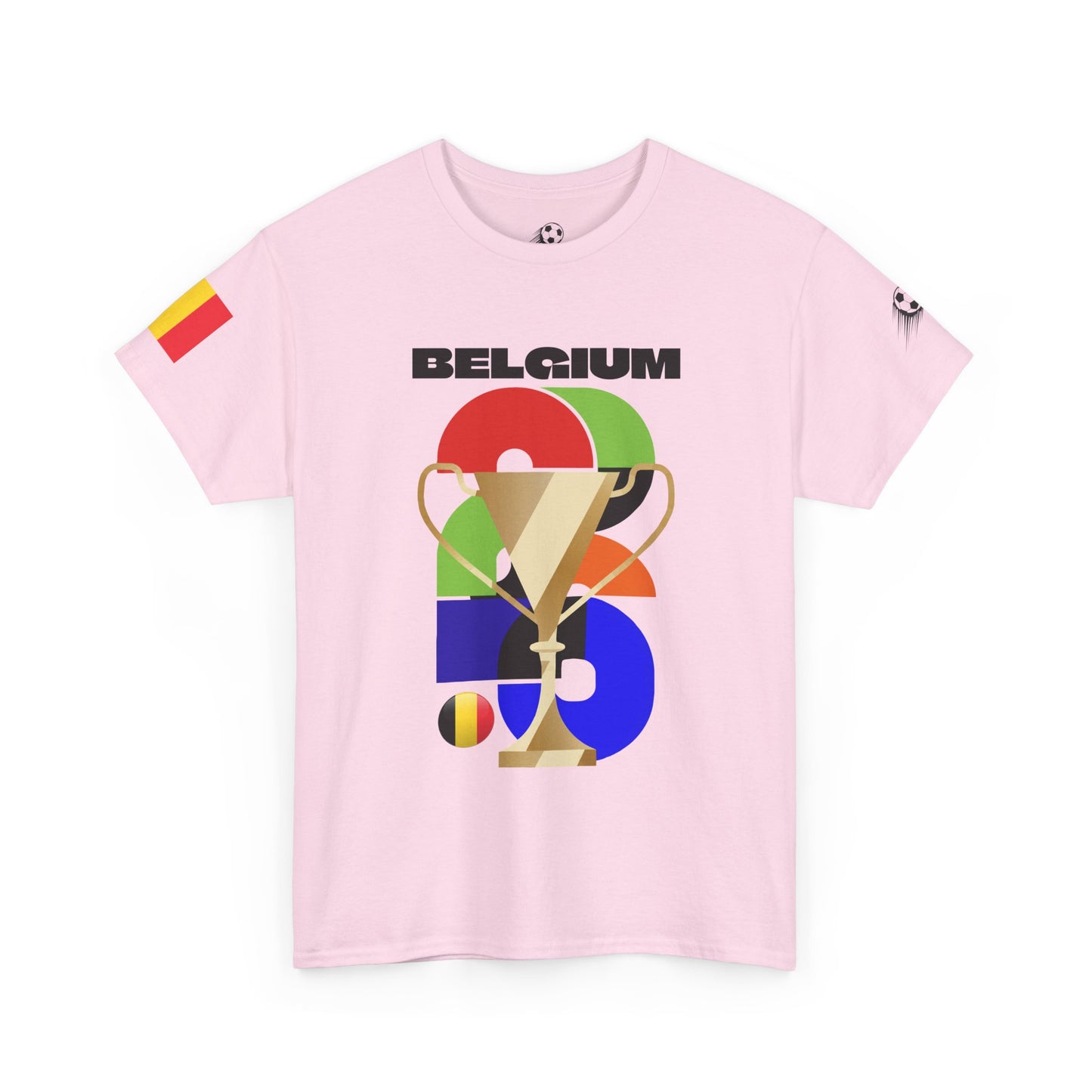 Belgium Football T-Shirt - Unisex Belgium Soccer Fan Tee with Flag (2026)