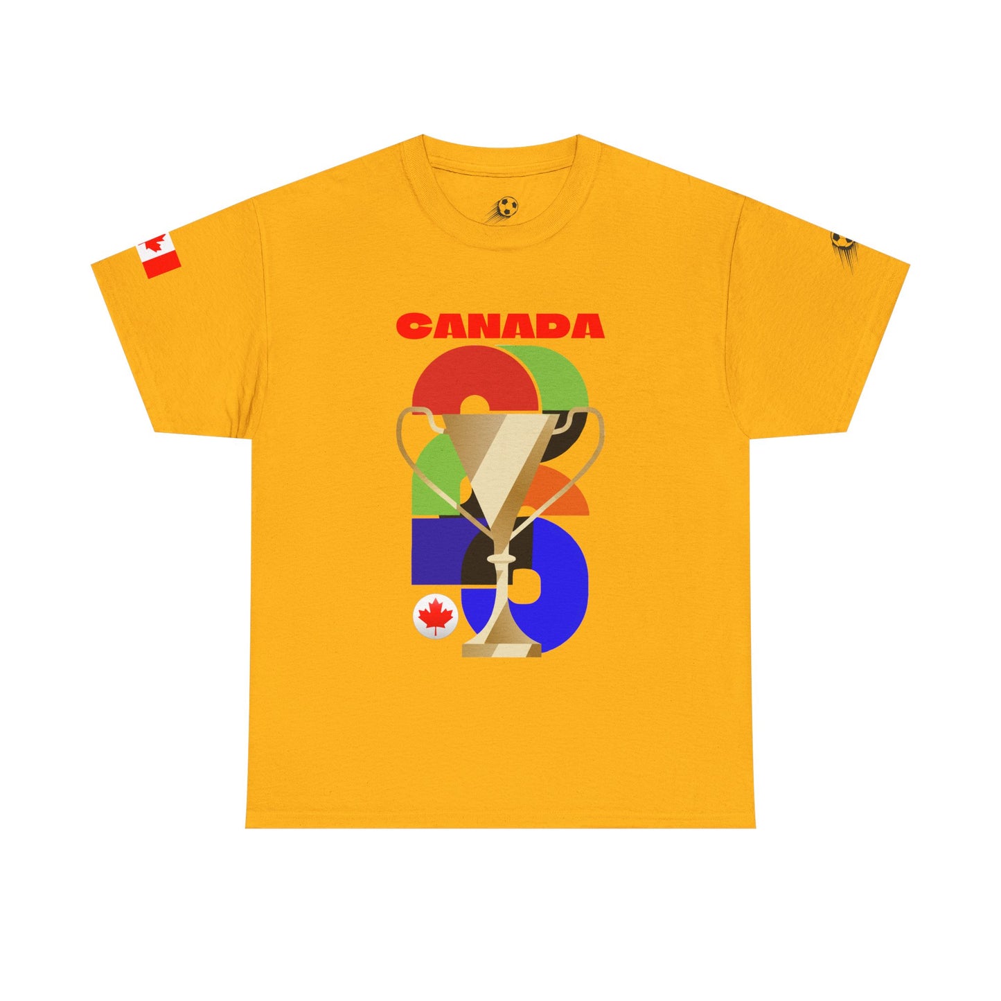 Canada Football T-Shirt - Unisex Canada Soccer Fan Tee with Flag (2026)