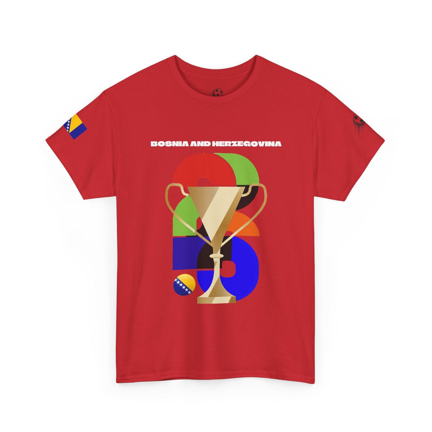 Bosnia and Herzegovina Football T-Shirt - Unisex Bosnia and Herzegovina Soccer Fan Tee with Flag (2026)