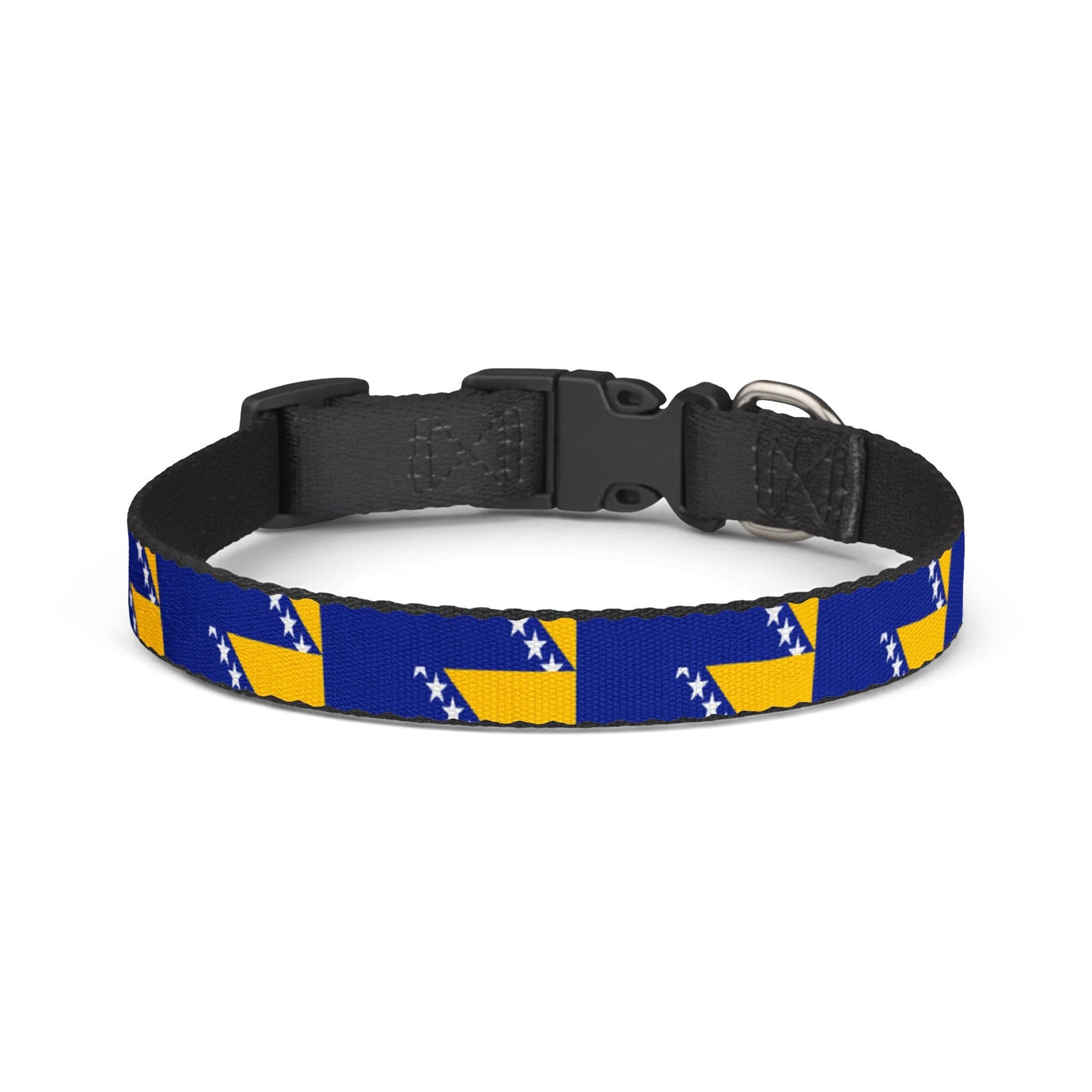 Bosnia and Herzegovina Soccer Dog Collar — Bosnian Flag Grid Clip-On Pet Collar, Fan Gear