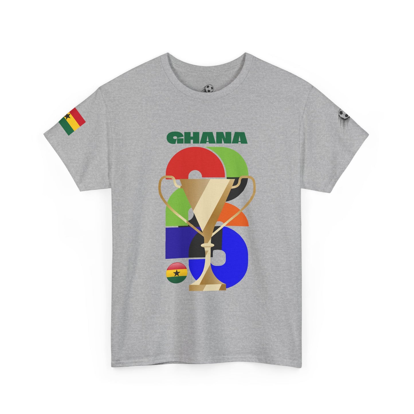 Ghana Football T-Shirt - Unisex Ghana Soccer Fan Tee with Flag (2026)