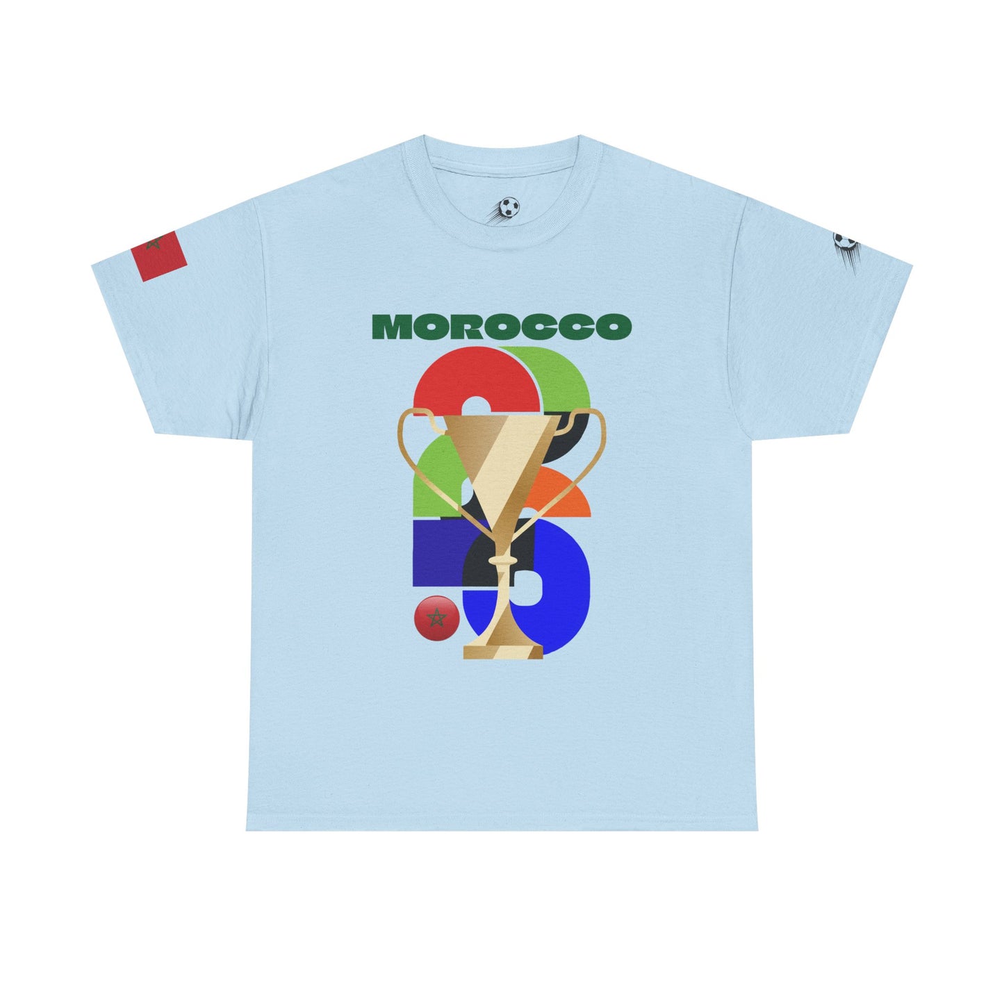 Morocco Football T-Shirt - Unisex Morocco Soccer Fan Tee with Flag (2026)