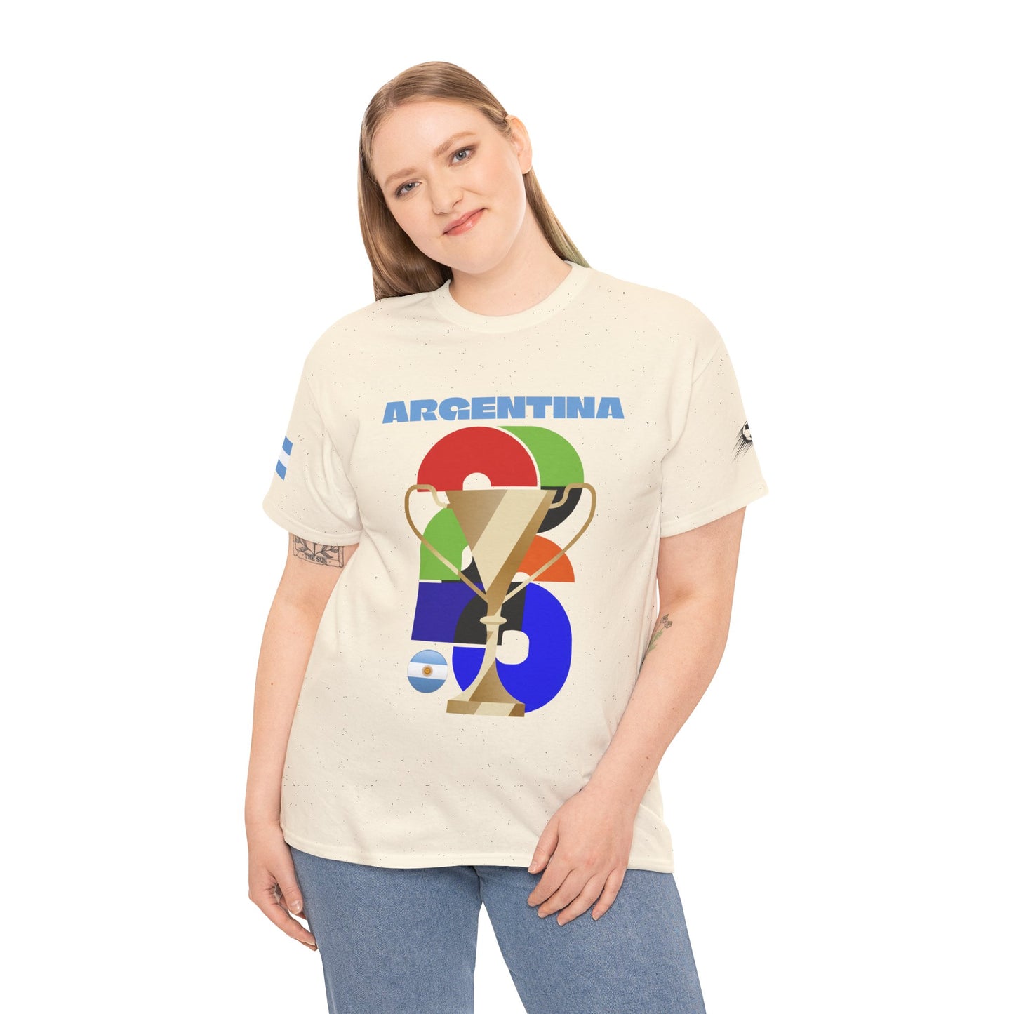 Argentina Football T-Shirt - Unisex Argentina Soccer Fan Tee with Flag (2026)