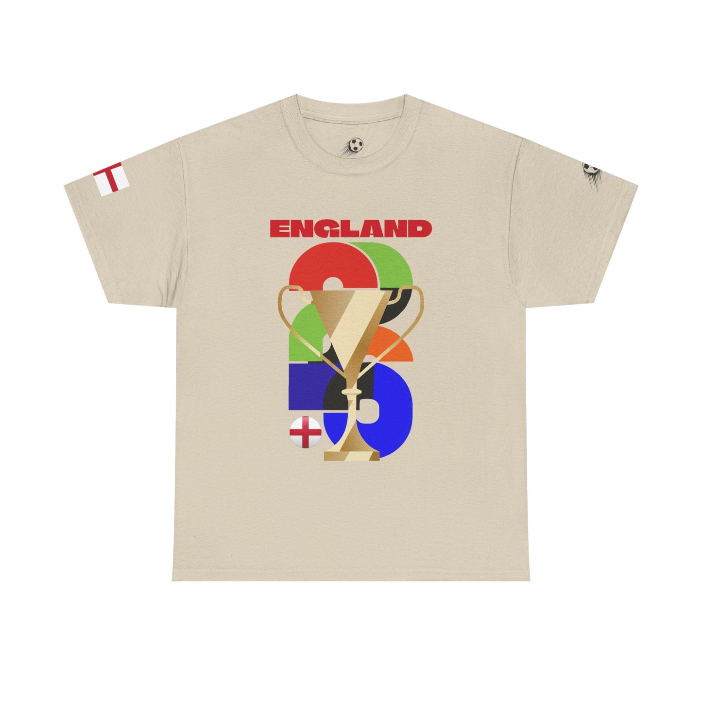 England Football T-Shirt - Unisex England Soccer Fan Tee with Flag (2026)
