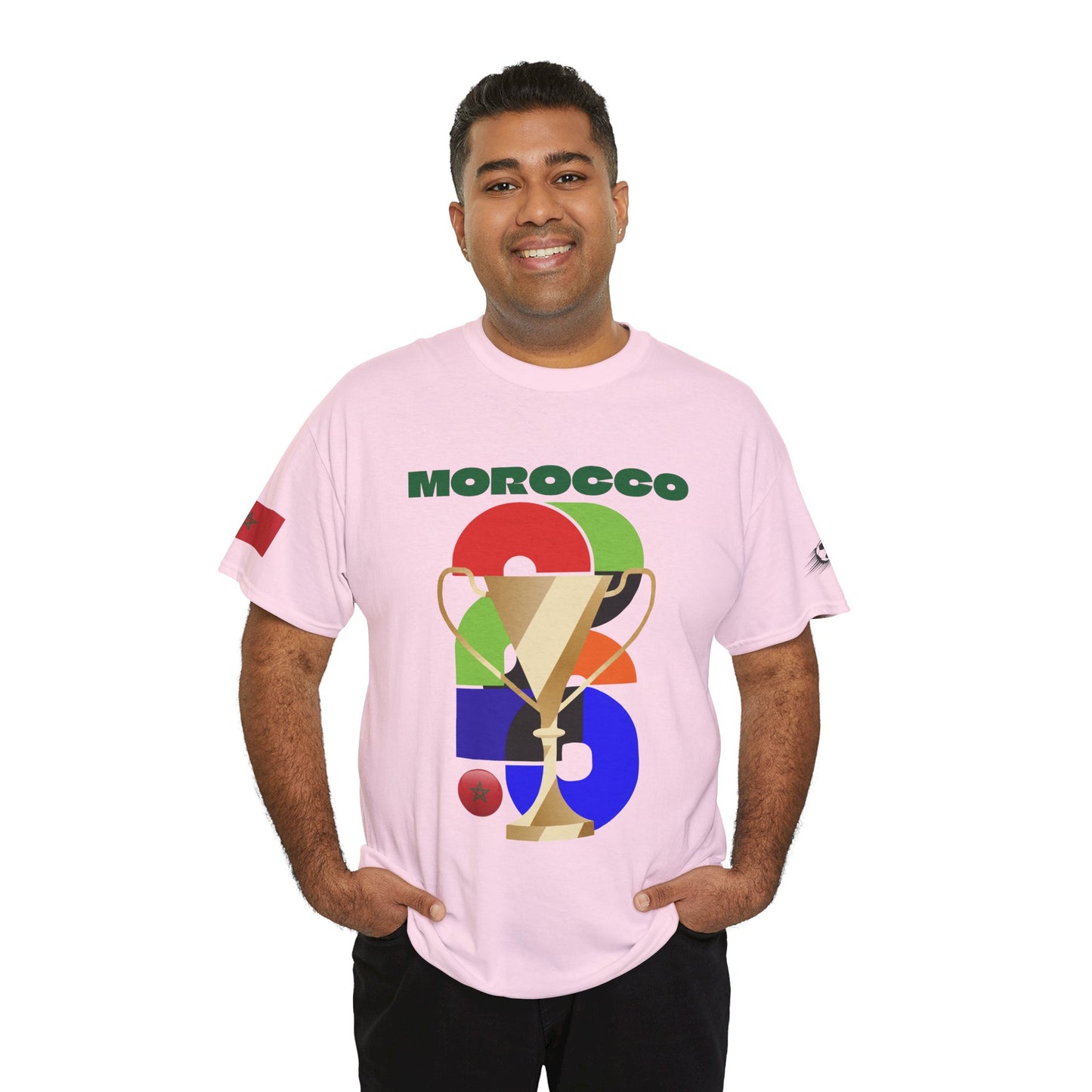 Morocco Football T-Shirt - Unisex Morocco Soccer Fan Tee with Flag (2026)