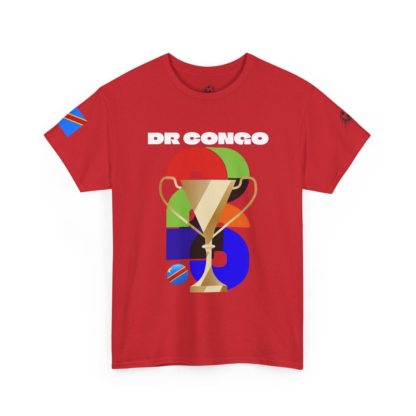 DR Congo Football T-Shirt - Unisex DR Congo Soccer Fan Tee with Flag (2026)
