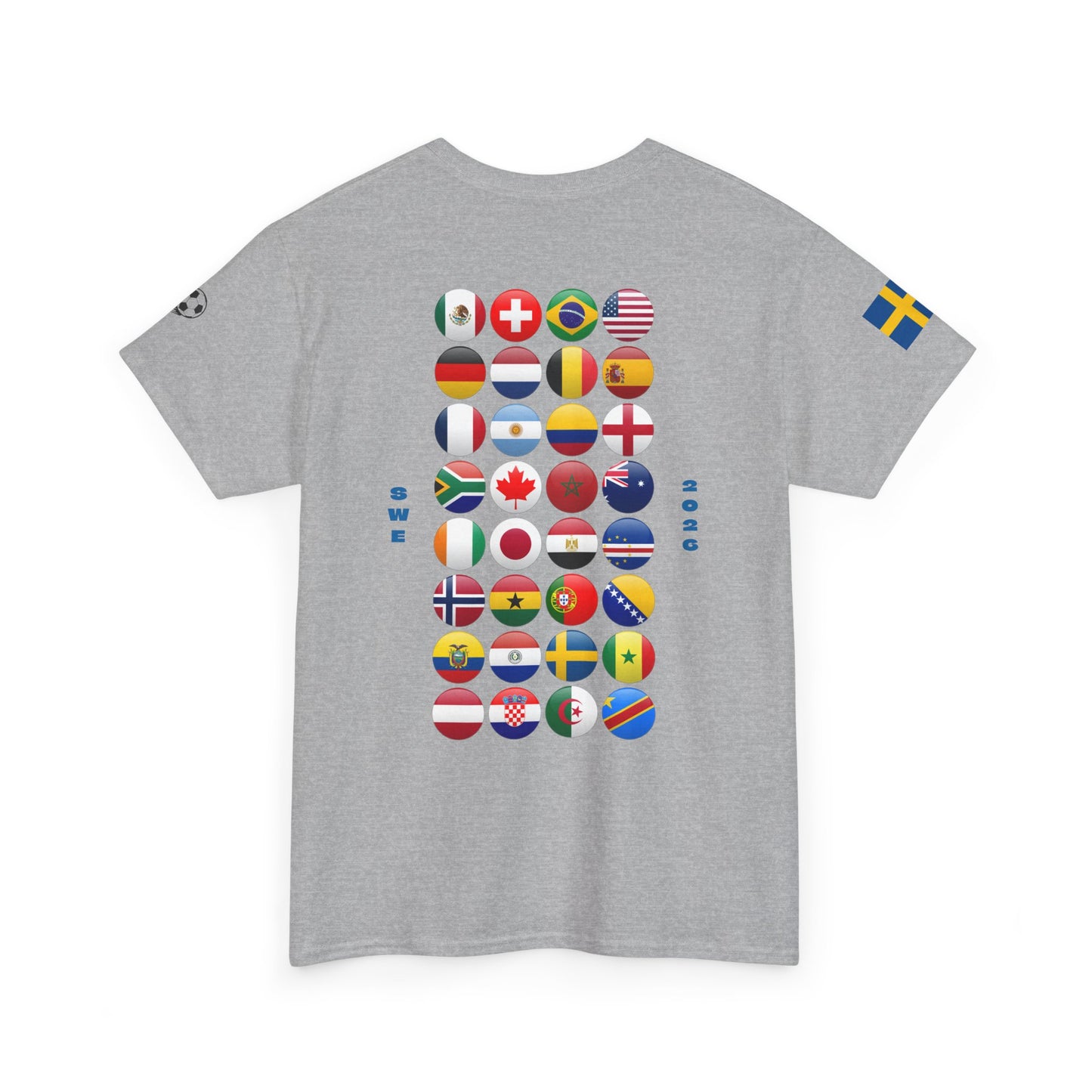 Sweden Football T-Shirt - Unisex Sweden Soccer Fan Tee with Flag (2026)