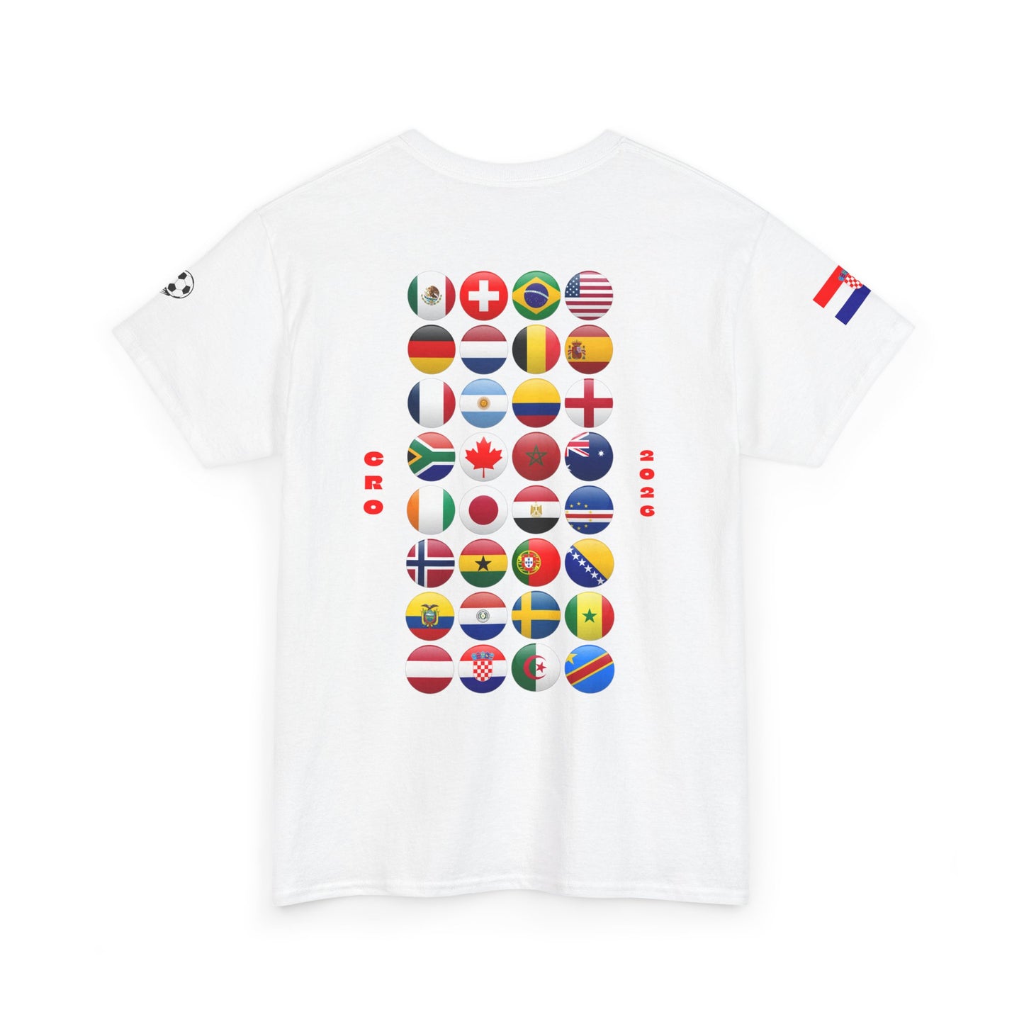 Croatia Football T-Shirt - Unisex Croatia Soccer Fan Tee with Flag (2026)