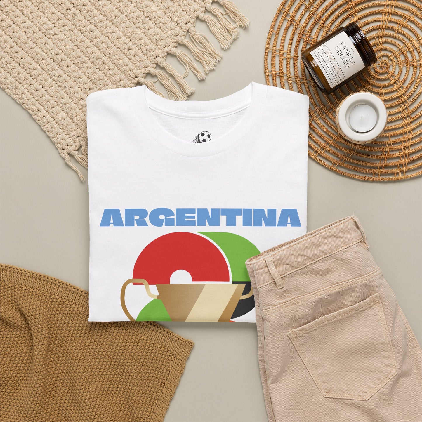Argentina Football T-Shirt - Unisex Argentina Soccer Fan Tee with Flag (2026)