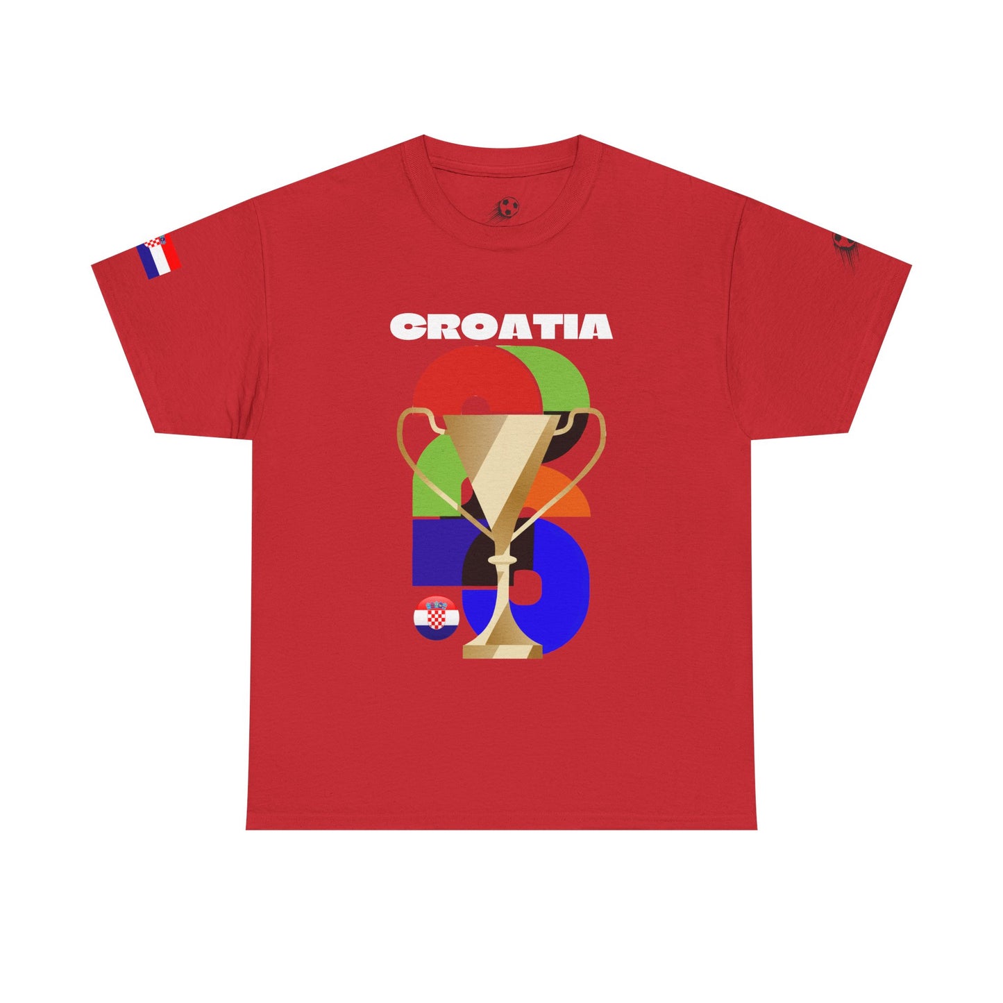 Croatia Football T-Shirt - Unisex Croatia Soccer Fan Tee with Flag (2026)