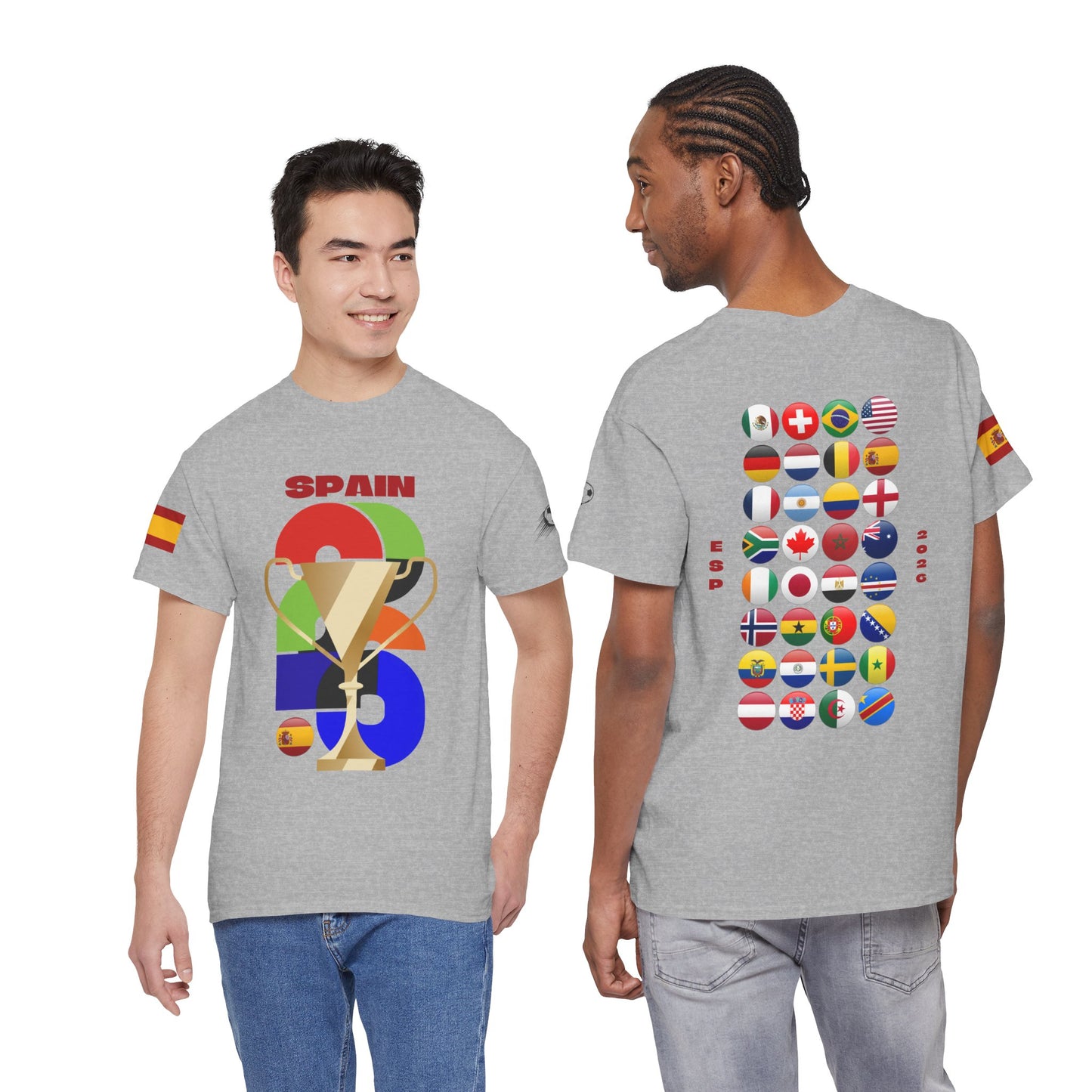 Spain Football T-Shirt - Unisex Spain Soccer Fan Tee with Flag (2026)