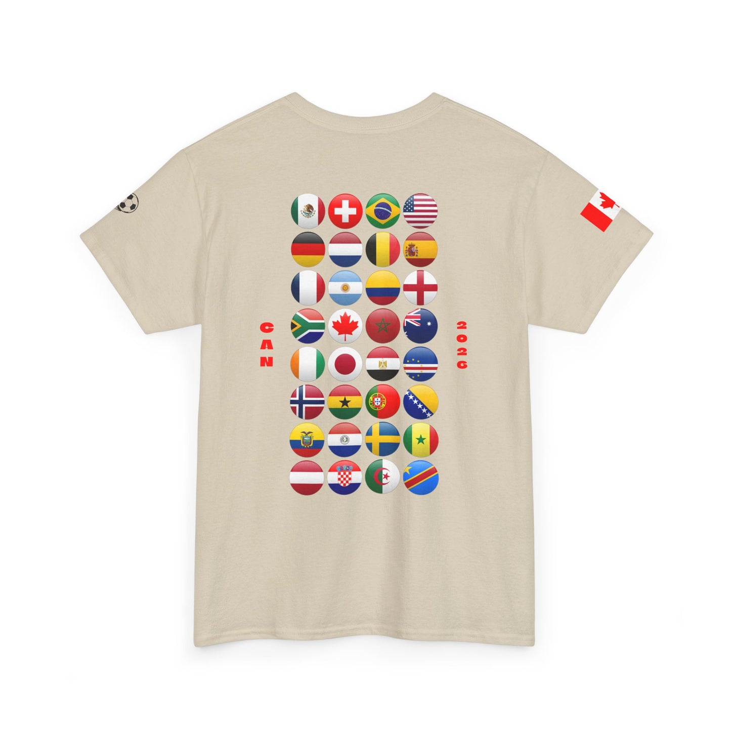 Canada Football T-Shirt - Unisex Canada Soccer Fan Tee with Flag (2026)