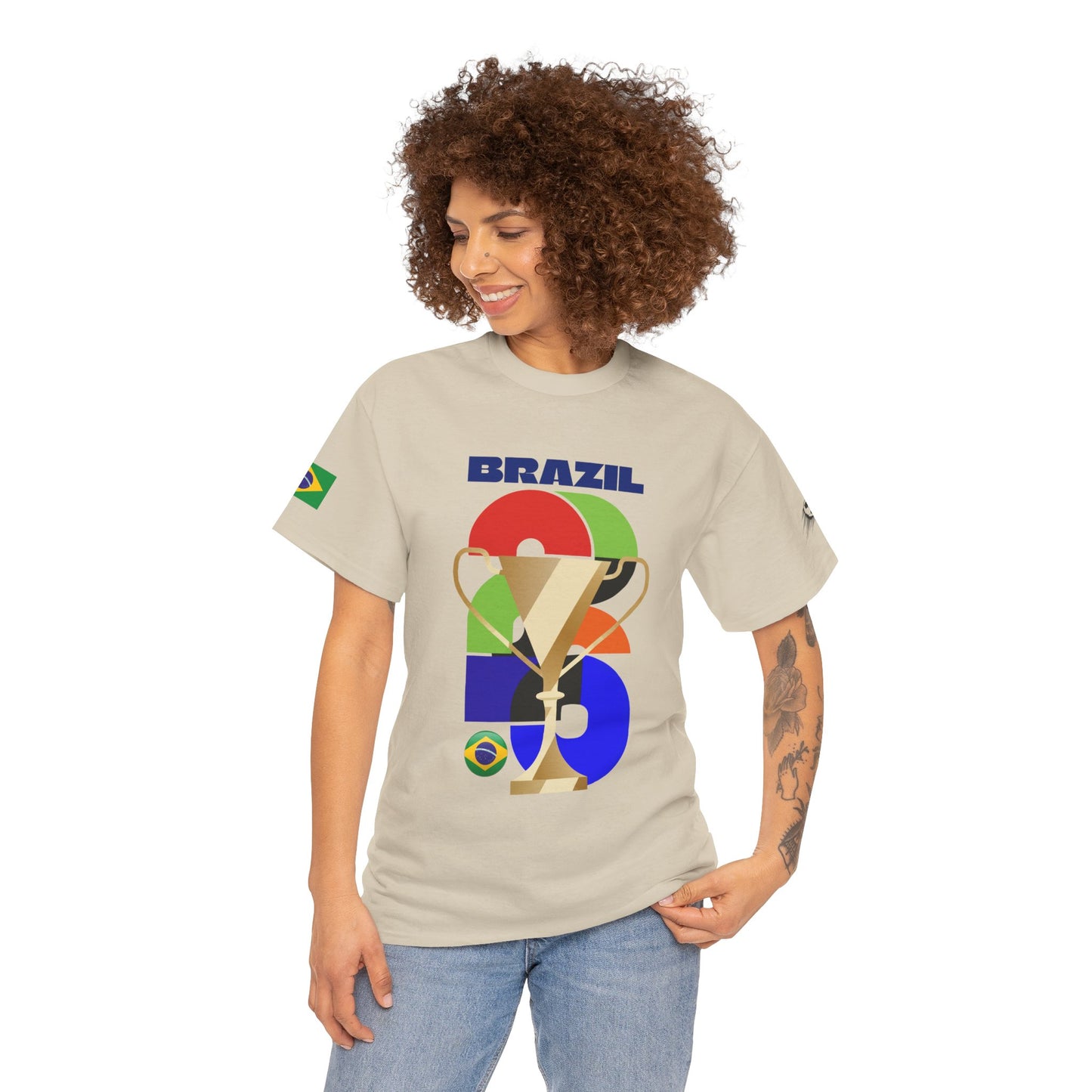 Brazil Football T-Shirt - Unisex Brazil Soccer Fan Tee with Flag (2026)