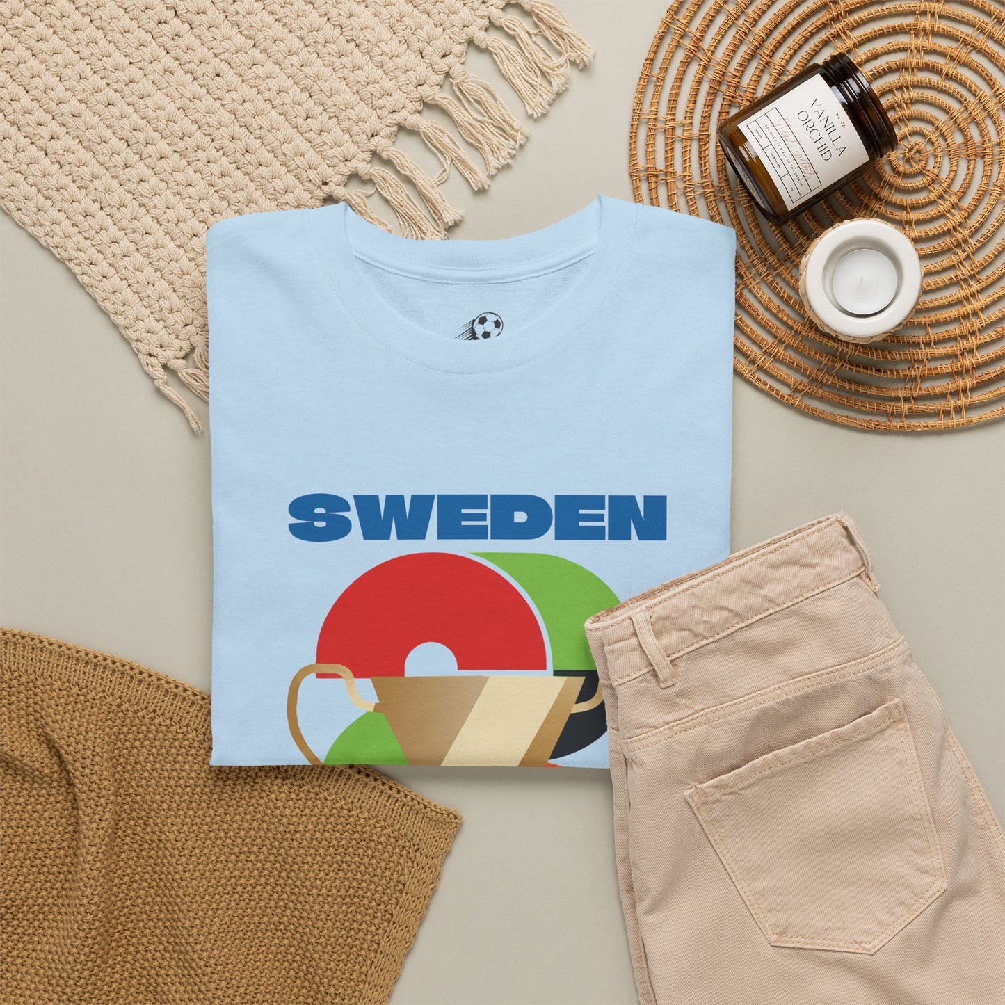 Sweden Football T-Shirt - Unisex Sweden Soccer Fan Tee with Flag (2026)