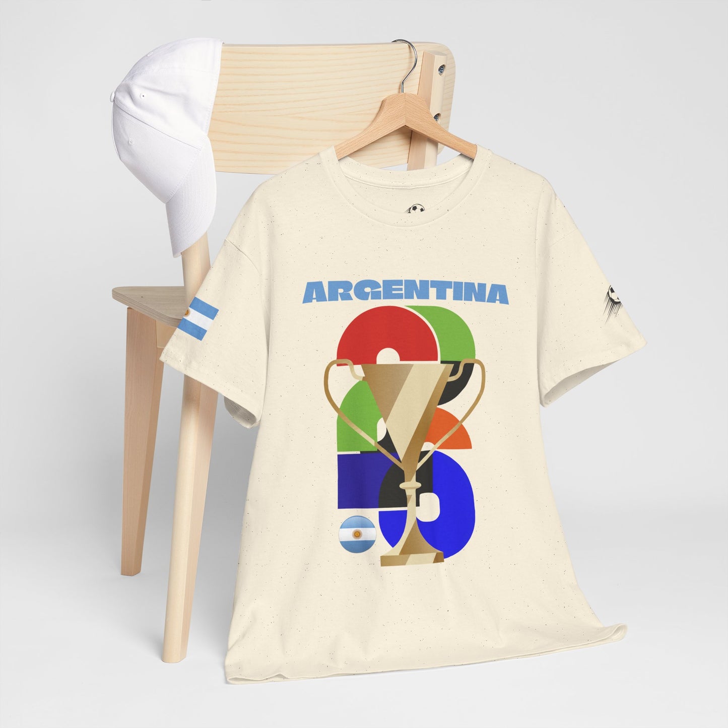 Argentina Football T-Shirt - Unisex Argentina Soccer Fan Tee with Flag (2026)