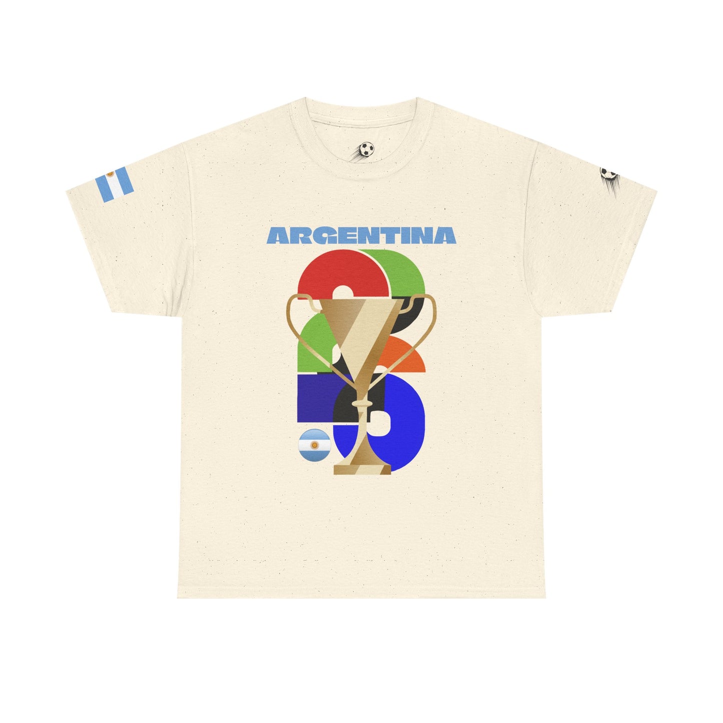 Argentina Football T-Shirt - Unisex Argentina Soccer Fan Tee with Flag (2026)