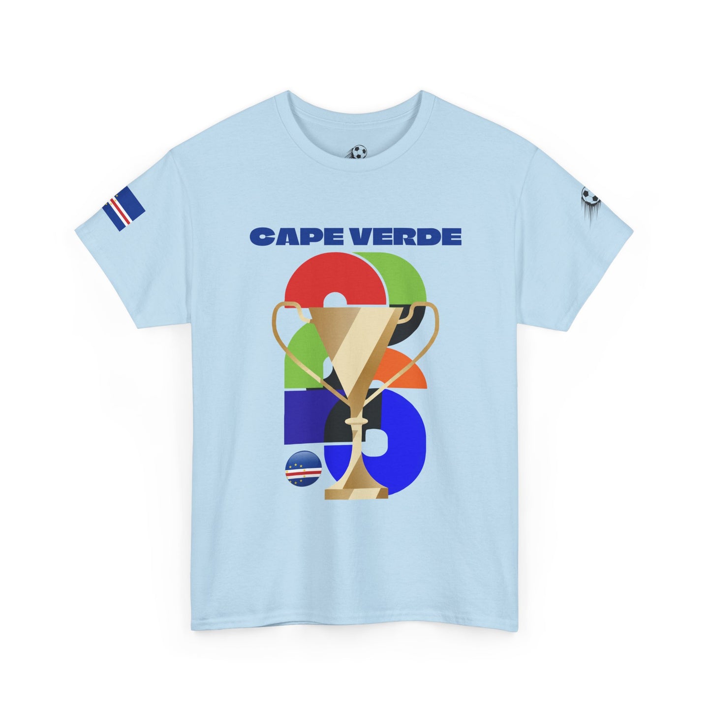 Cape Verde Football T-Shirt - Unisex Cape Verde Soccer Fan Tee with Flag (2026)