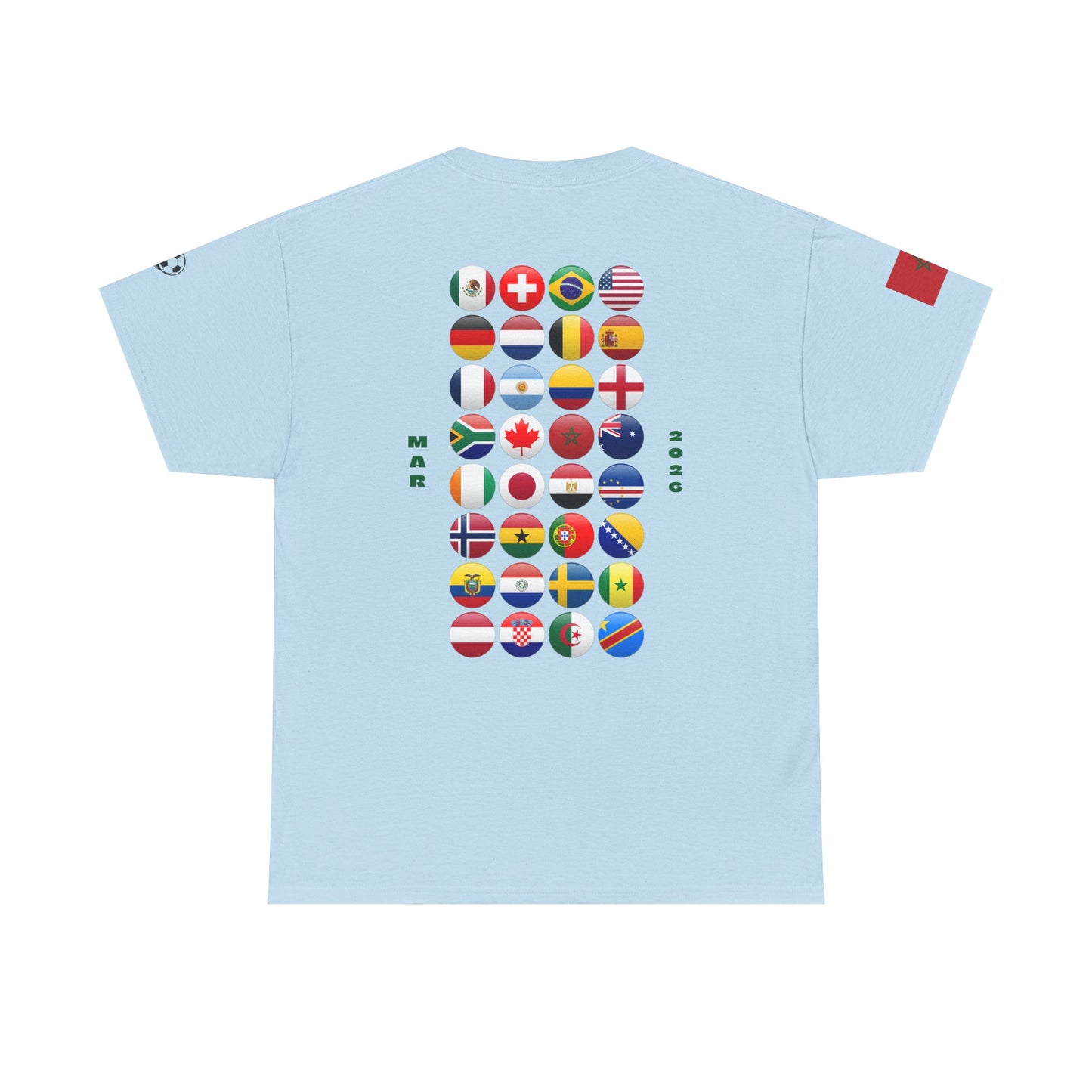 Morocco Football T-Shirt - Unisex Morocco Soccer Fan Tee with Flag (2026)