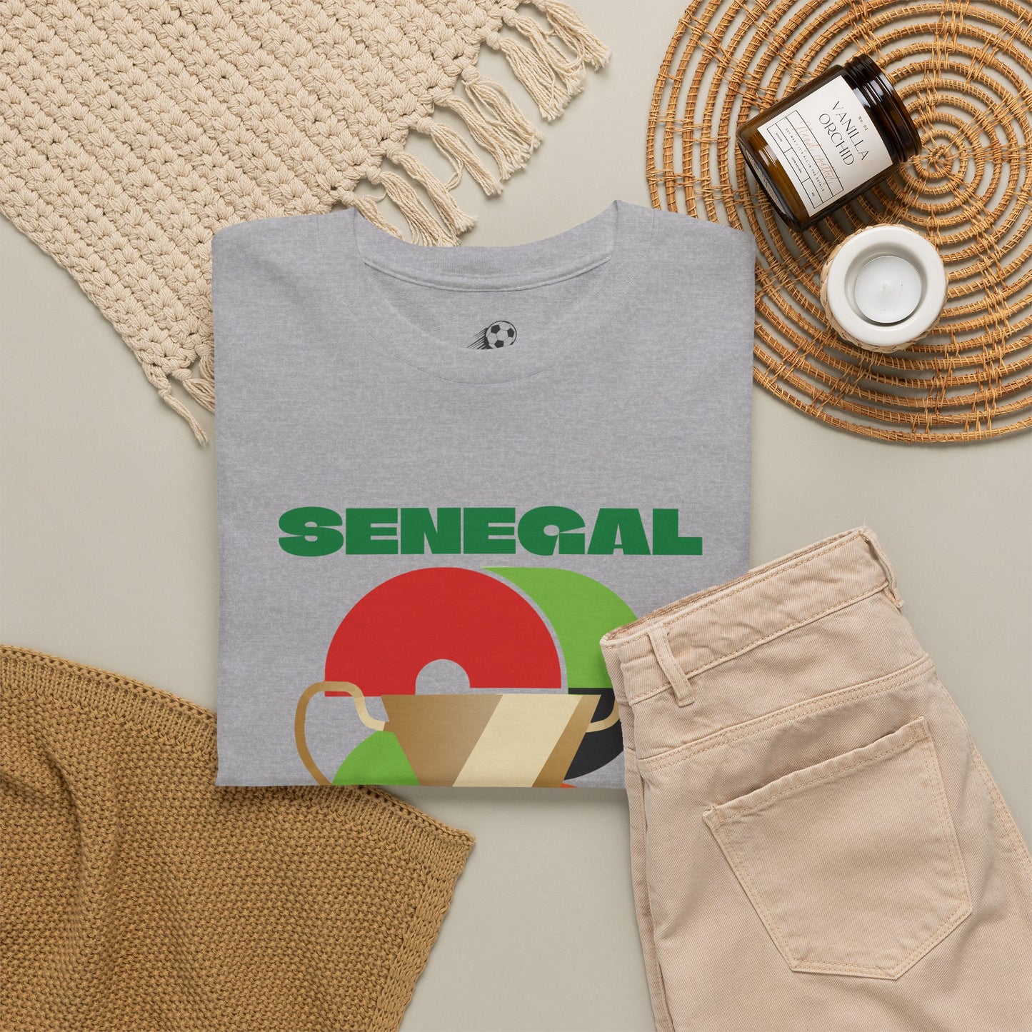 Senegal Football T-Shirt - Unisex Senegal Soccer Fan Tee with Flag (2026)