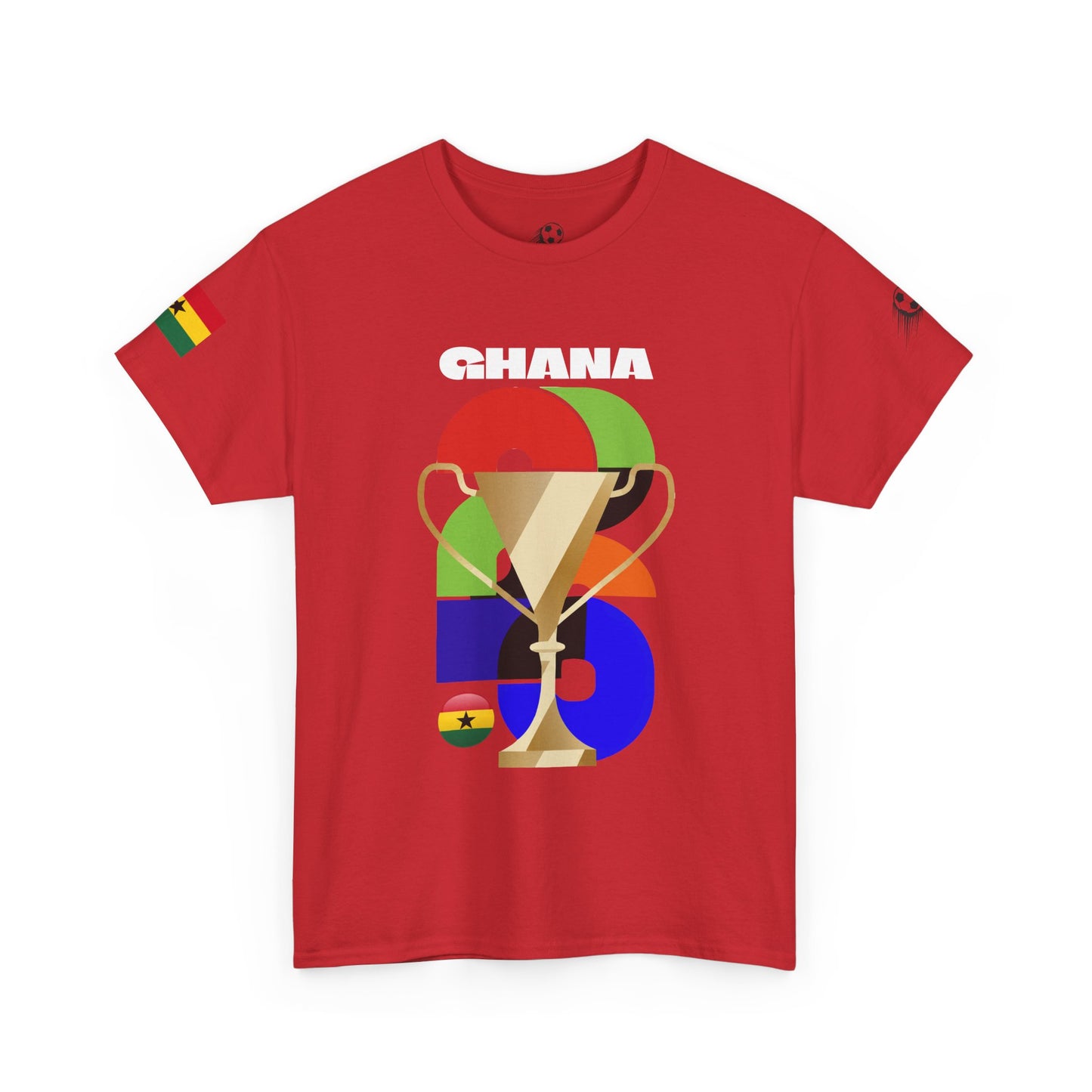 Ghana Football T-Shirt - Unisex Ghana Soccer Fan Tee with Flag (2026)