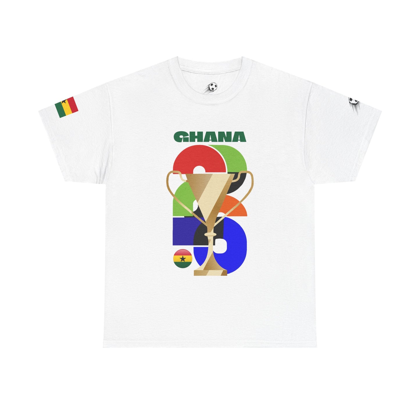 Ghana Football T-Shirt - Unisex Ghana Soccer Fan Tee with Flag (2026)
