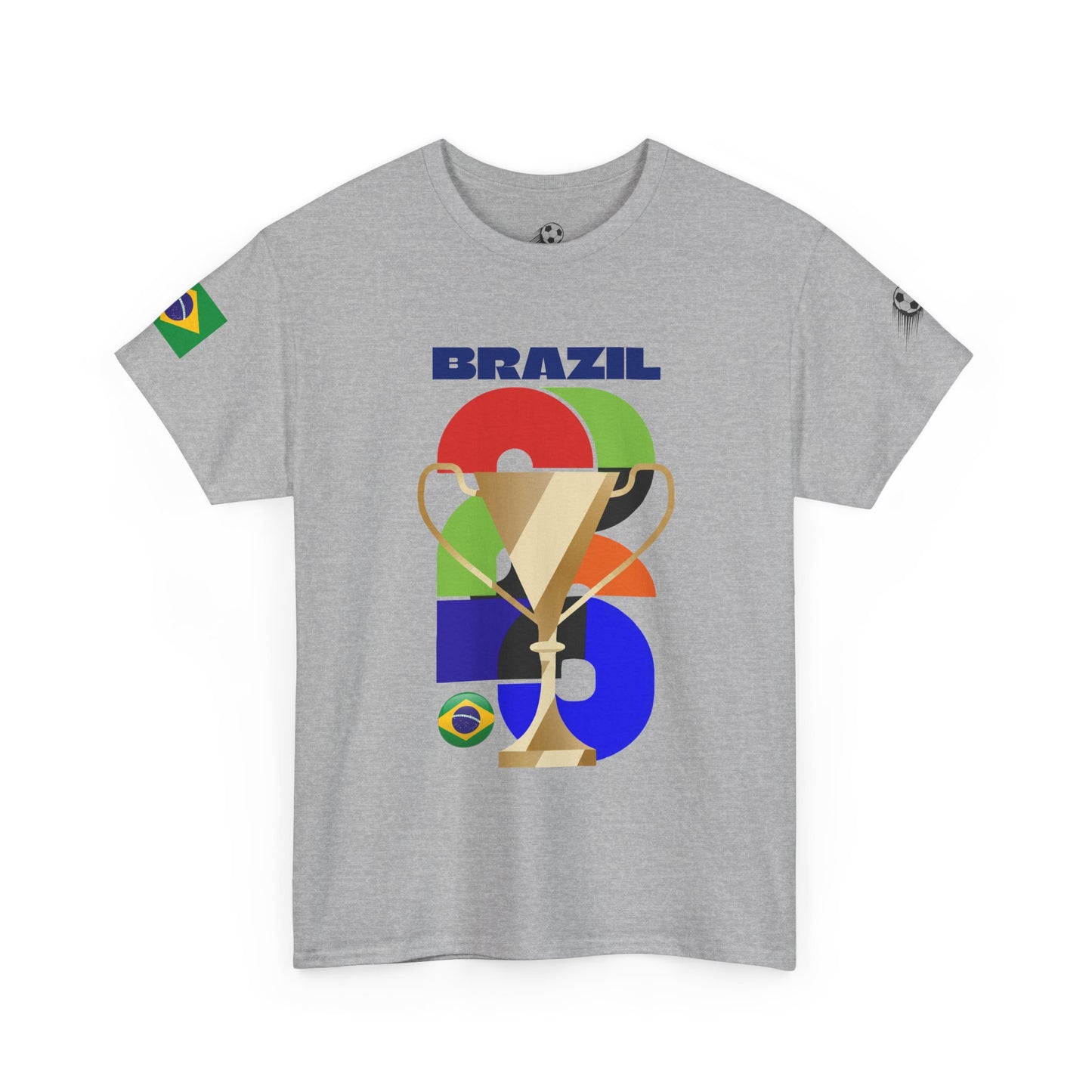 Brazil Football T-Shirt - Unisex Brazil Soccer Fan Tee with Flag (2026)