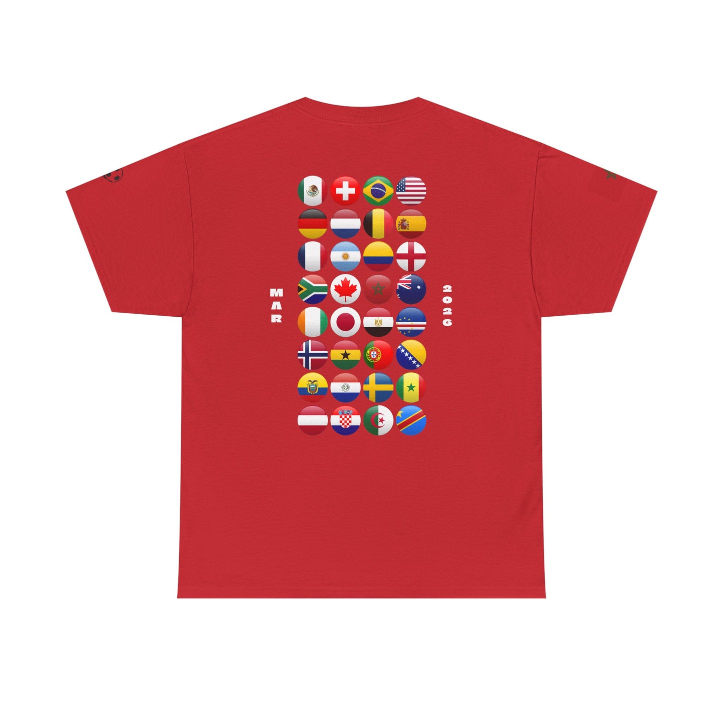 Morocco Football T-Shirt - Unisex Morocco Soccer Fan Tee with Flag (2026)