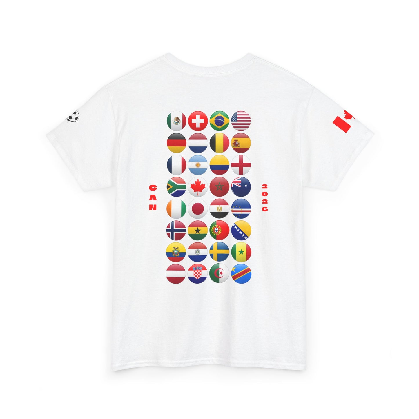 Canada Football T-Shirt - Unisex Canada Soccer Fan Tee with Flag (2026)