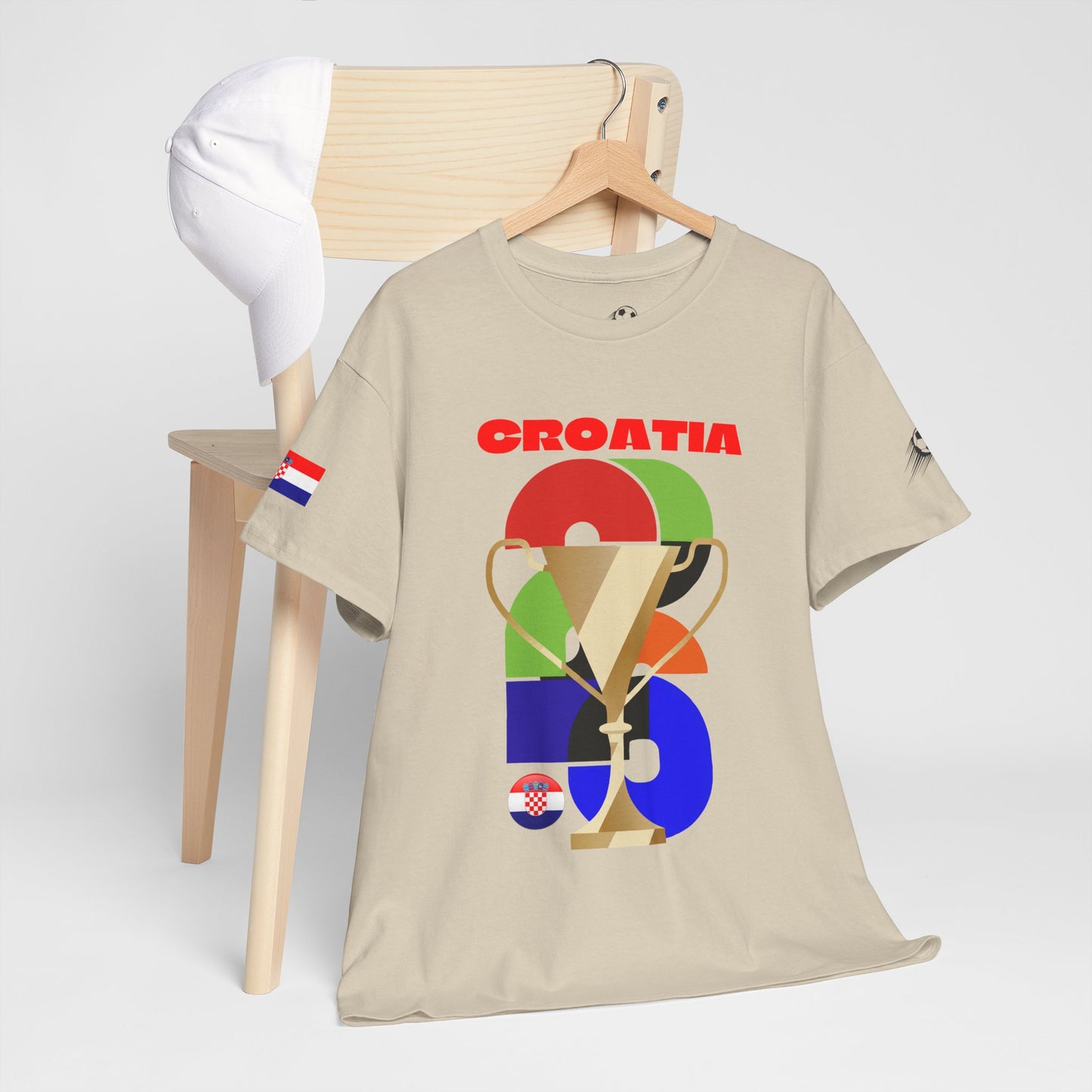 Croatia Football T-Shirt - Unisex Croatia Soccer Fan Tee with Flag (2026)