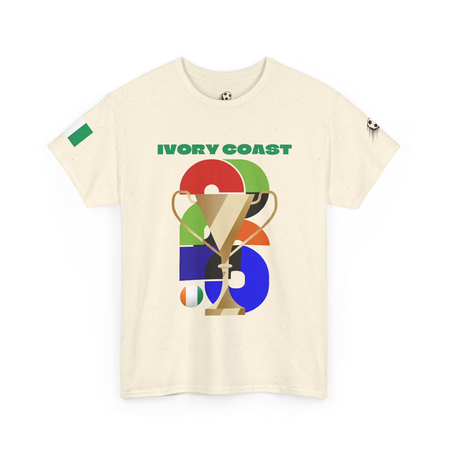 Ivory Coast Football T-Shirt - Unisex Ivory Coast Soccer Fan Tee with Flag (2026)