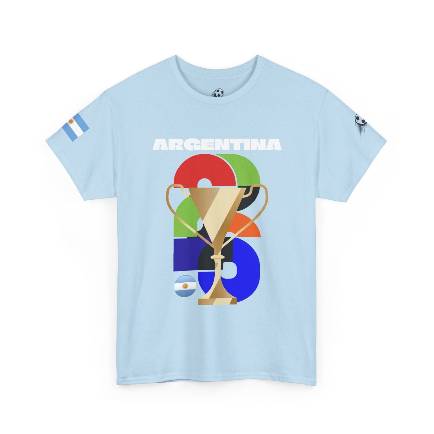 Argentina Football T-Shirt - Unisex Argentina Soccer Fan Tee with Flag (2026)