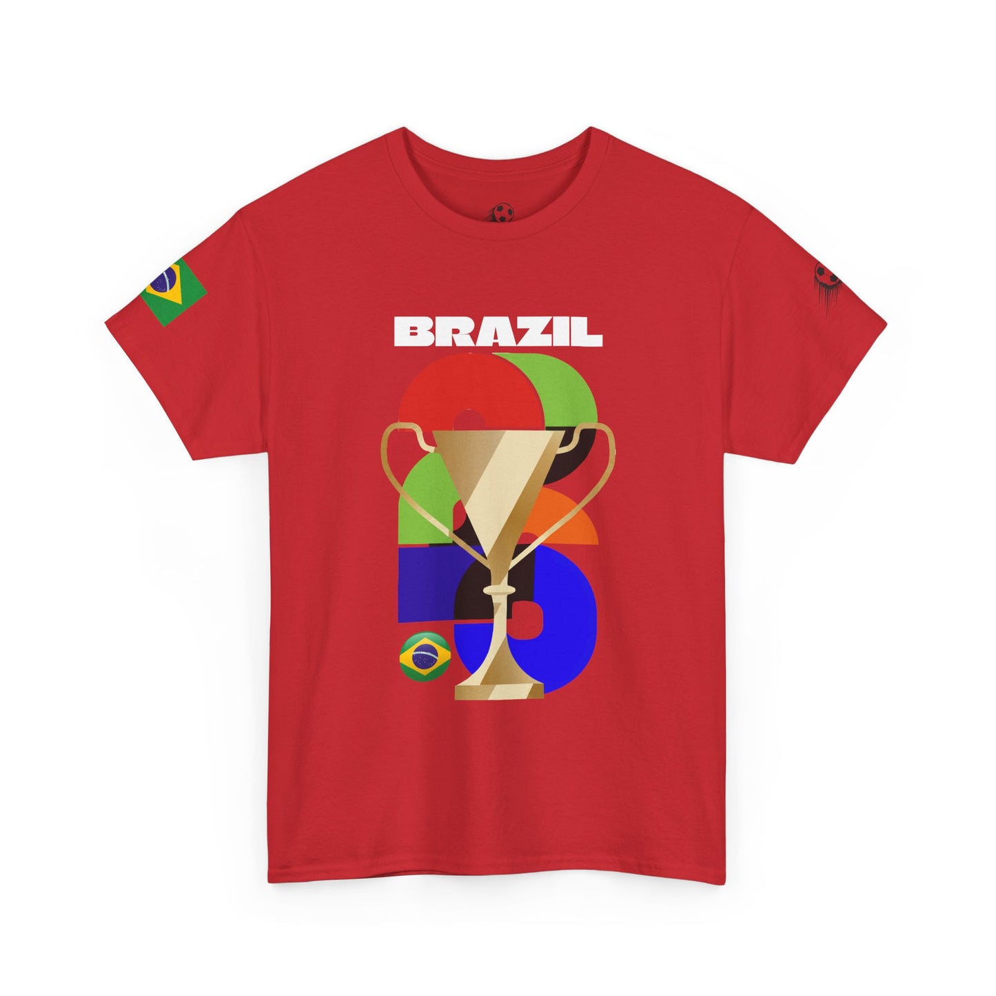 Brazil Football T-Shirt - Unisex Brazil Soccer Fan Tee with Flag (2026)