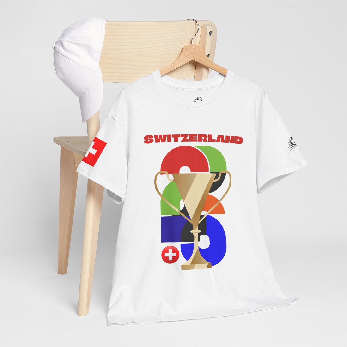 Switzerland Football T-Shirt - Unisex Switzerland Soccer Fan Tee with Flag (2026)