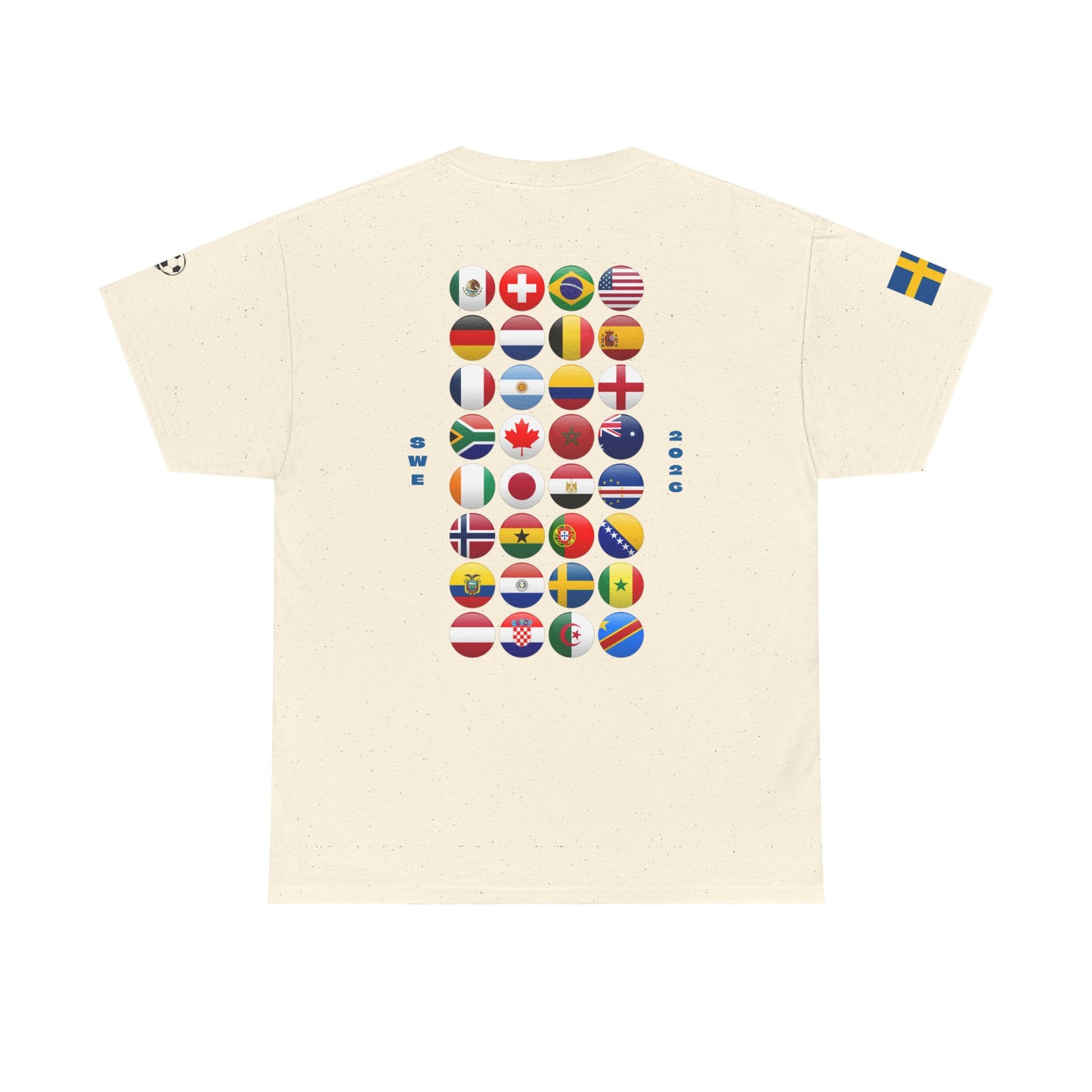 Sweden Football T-Shirt - Unisex Sweden Soccer Fan Tee with Flag (2026)