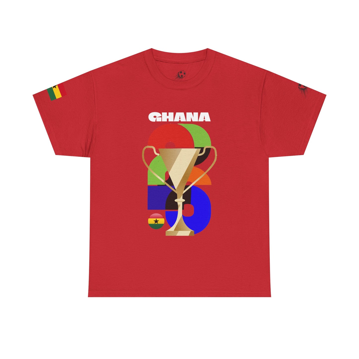 Ghana Football T-Shirt - Unisex Ghana Soccer Fan Tee with Flag (2026)