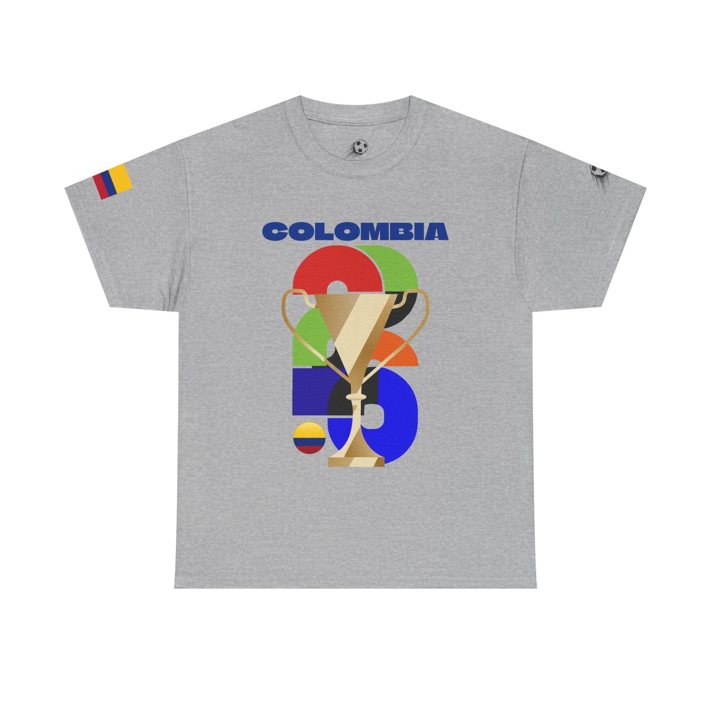 Colombia Football T-Shirt - Unisex Colombia Soccer Fan Tee with Flag (2026)
