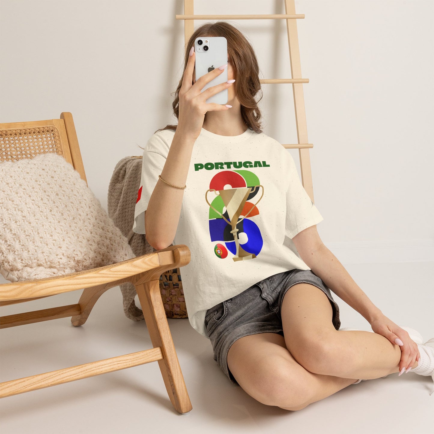 Portugal Football T-Shirt - Unisex Portugal Soccer Fan Tee with Flag (2026)