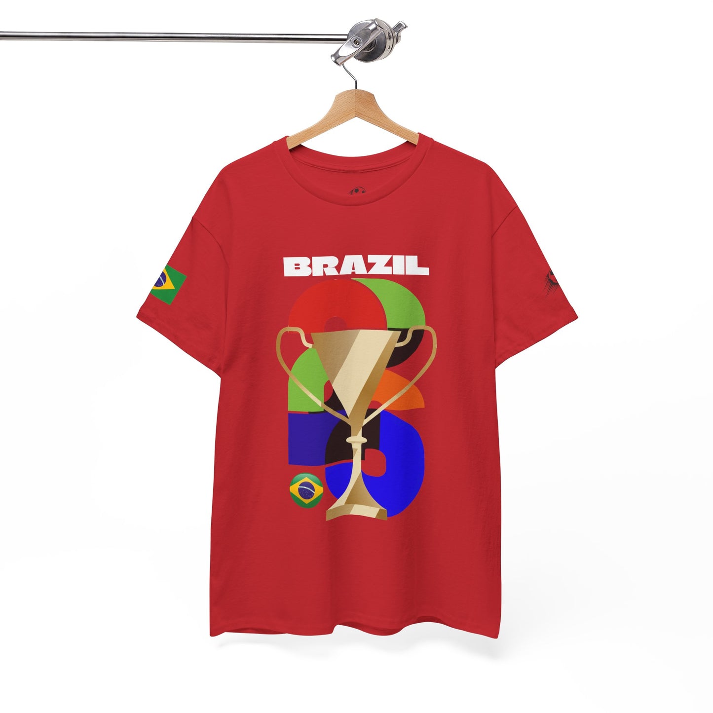 Brazil Football T-Shirt - Unisex Brazil Soccer Fan Tee with Flag (2026)