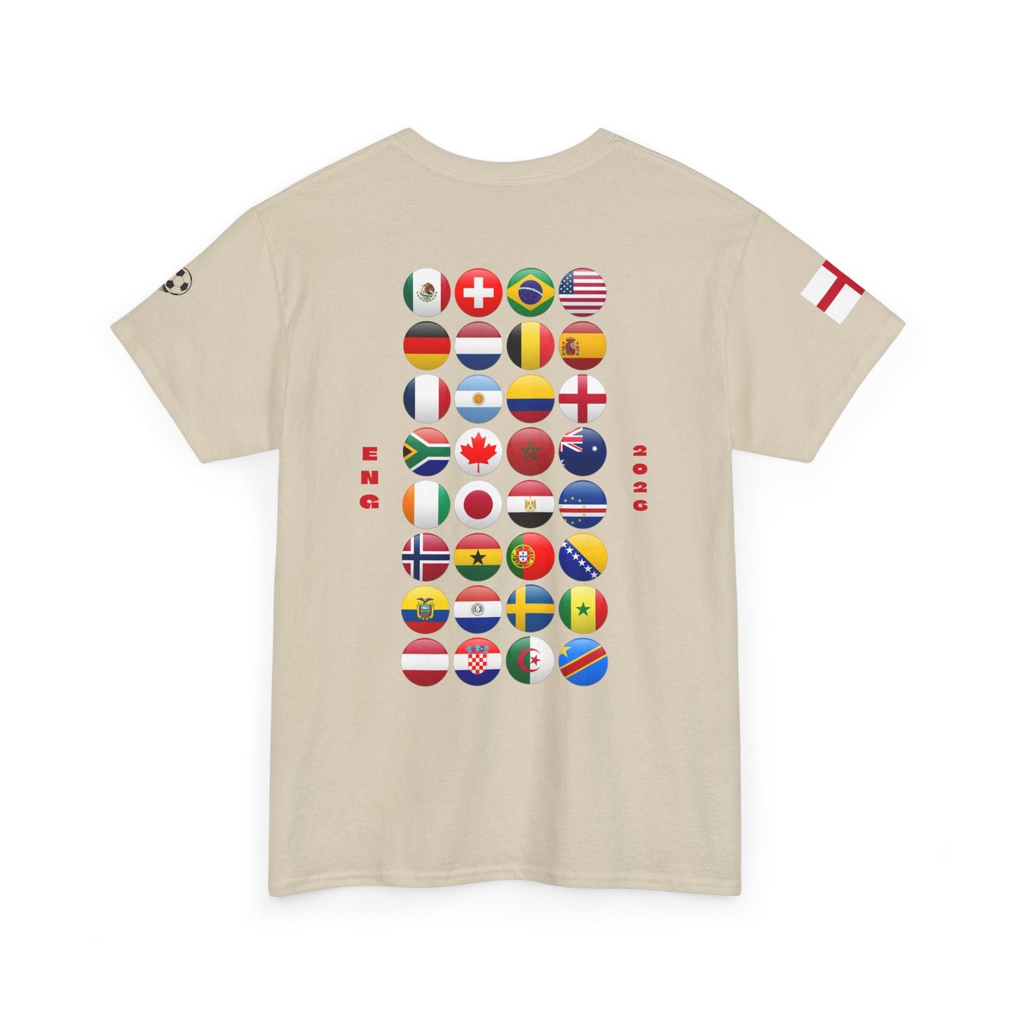 England Football T-Shirt - Unisex England Soccer Fan Tee with Flag (2026)