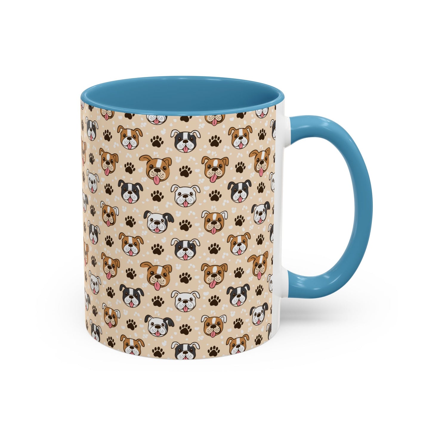 Coffee Mug, English Bulldog and Paw Print Print, Dog Lover Gift, Animal Lover, Pet Owner, Cute Mug, Ceramic Cup