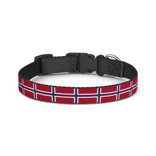 Norway Soccer Dog Collar — Norwegian Flag Grid Clip-On Pet Collar, Fan Gear