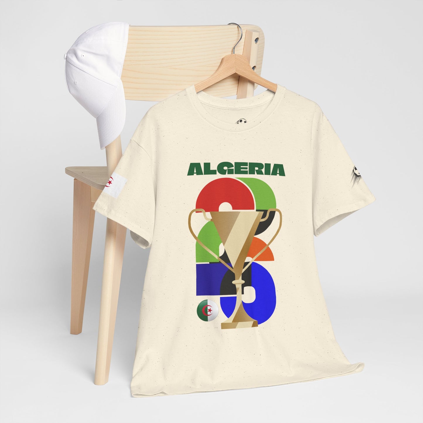 Algeria Football T-Shirt - Unisex Algeria Soccer Fan Tee with Flag (2026)