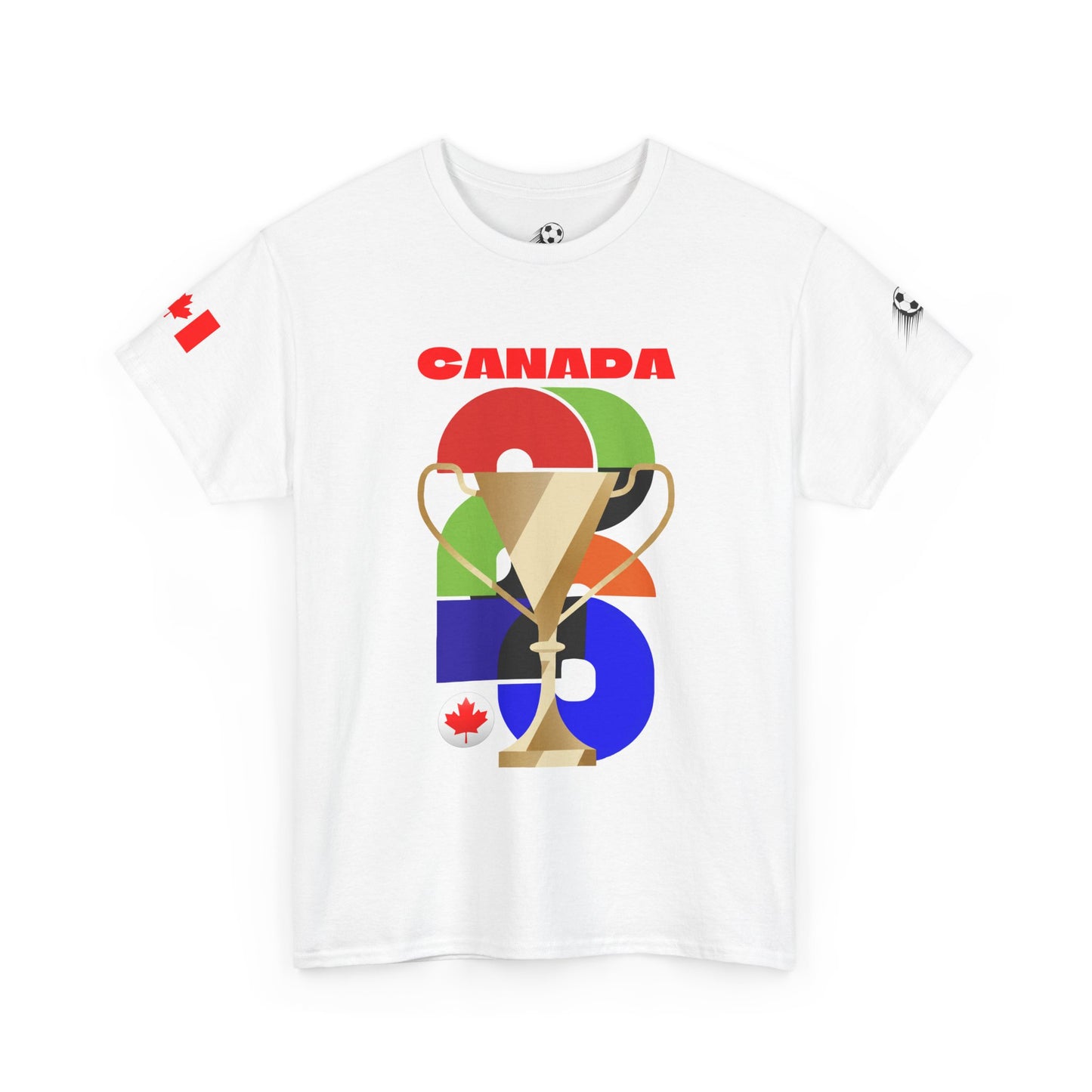 Canada Football T-Shirt - Unisex Canada Soccer Fan Tee with Flag (2026)