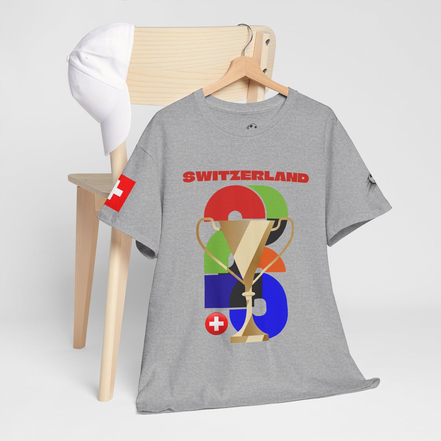 Switzerland Football T-Shirt - Unisex Switzerland Soccer Fan Tee with Flag (2026)
