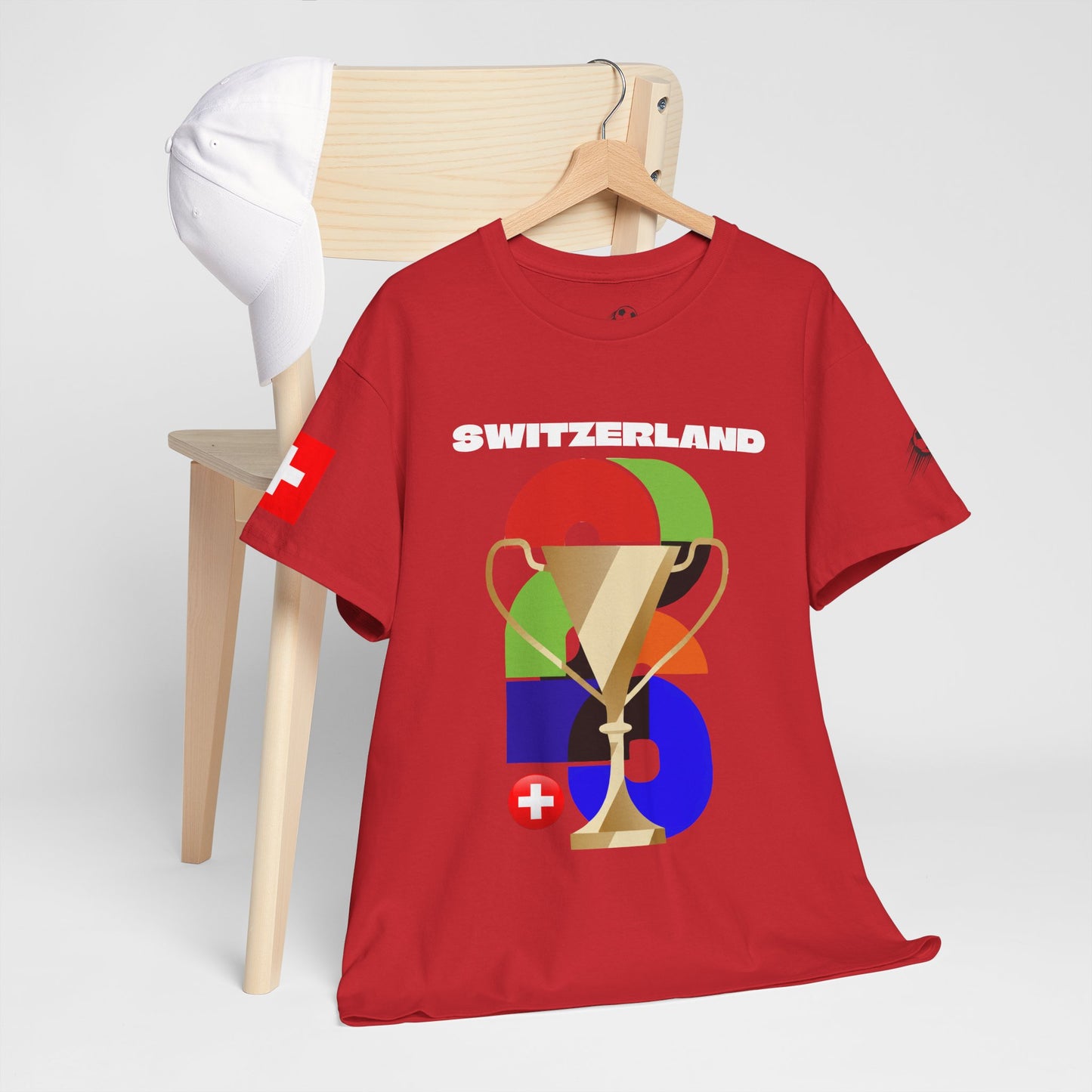 Switzerland Football T-Shirt - Unisex Switzerland Soccer Fan Tee with Flag (2026)