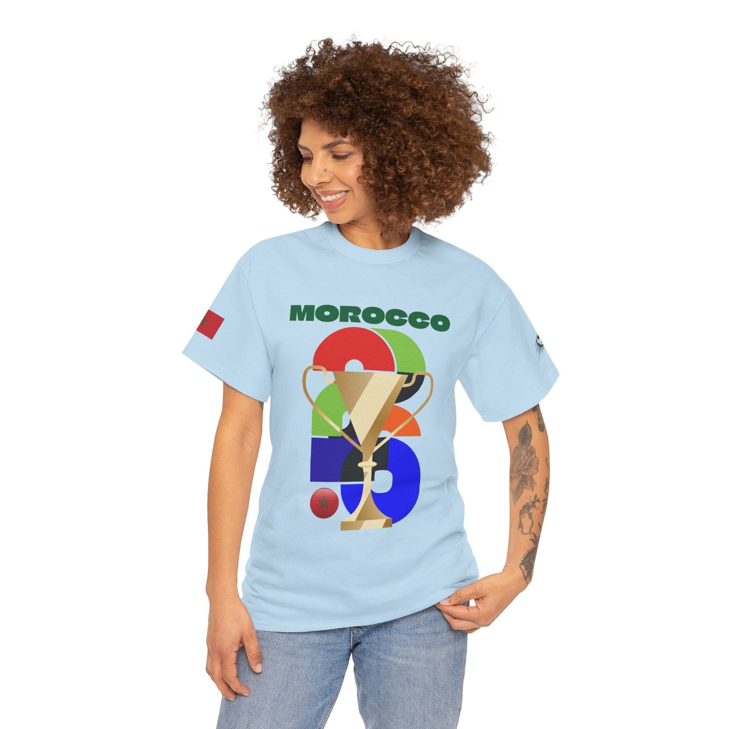 Morocco Football T-Shirt - Unisex Morocco Soccer Fan Tee with Flag (2026)