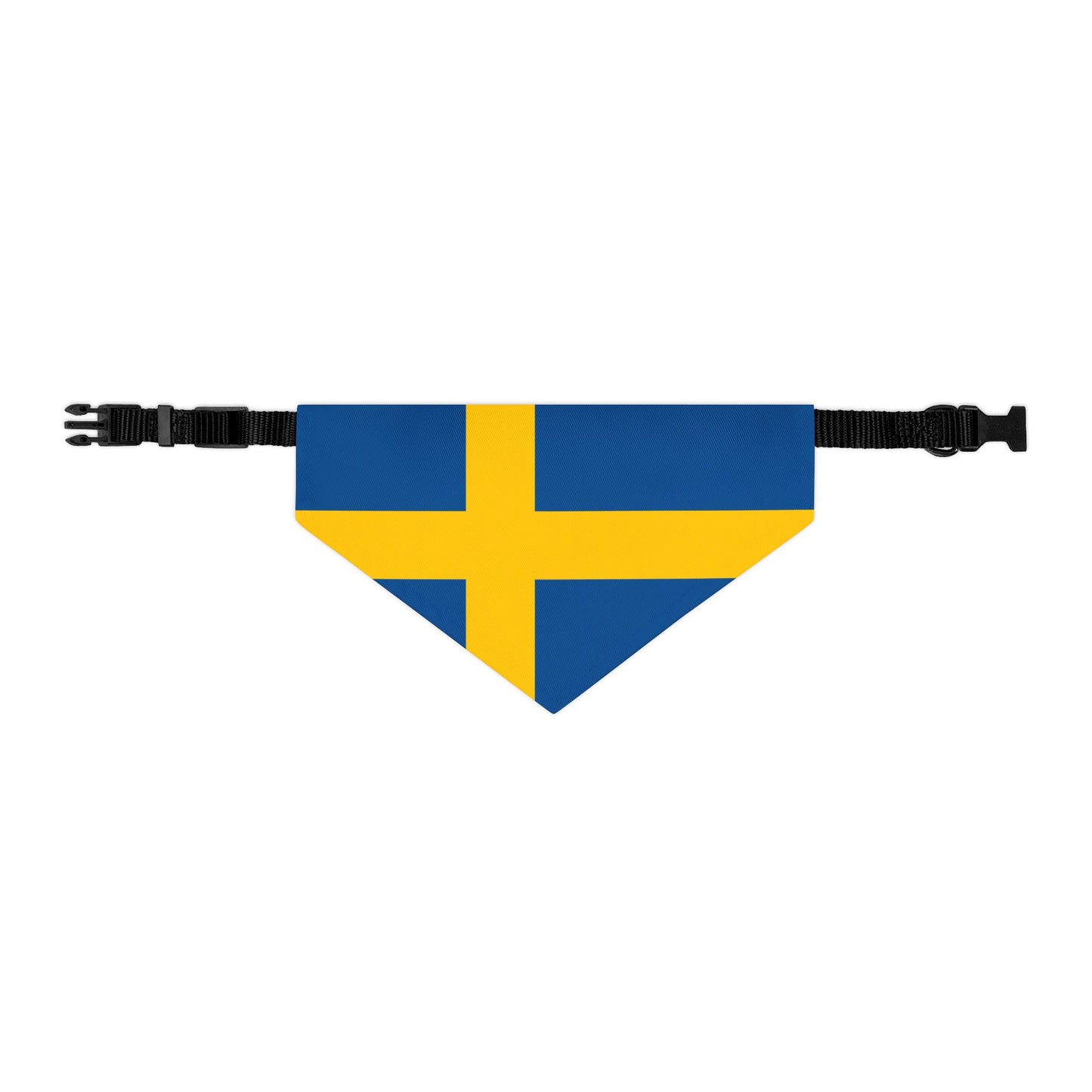 Sweden Soccer Dog Bandana — Swedish Flag Snap-On Pet Bandana, Fan Gear
